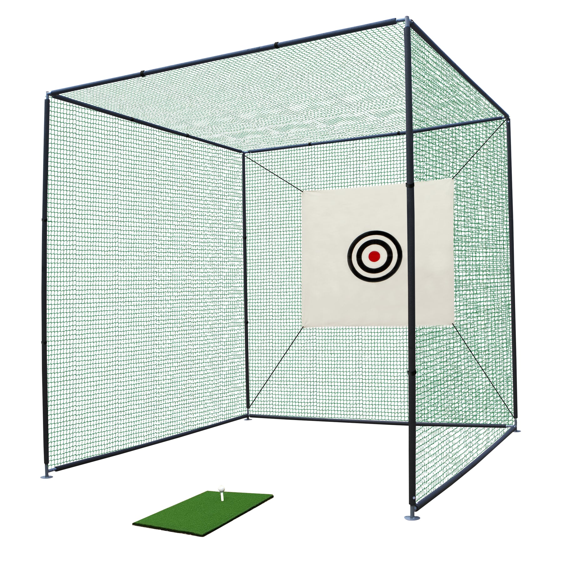 Streamdale 10X10X10FT Golf Practice Net Cage w/ Metal Frame Hitting Net Kit Indoor Outdoor 7832826150972
