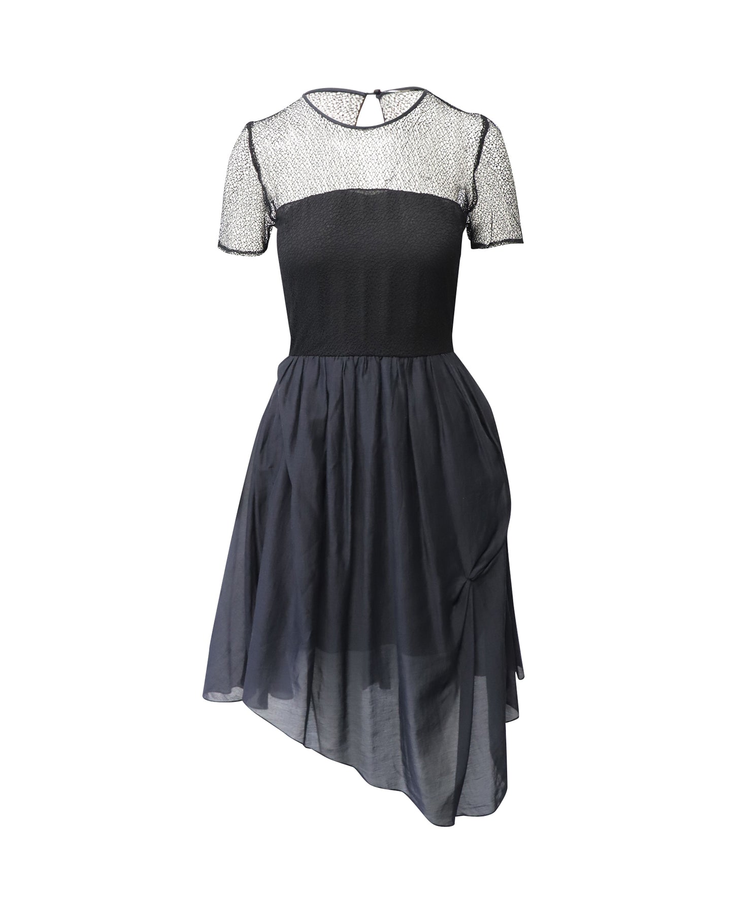 Proenza Schouler Mesh Top Dress in Black Cotton