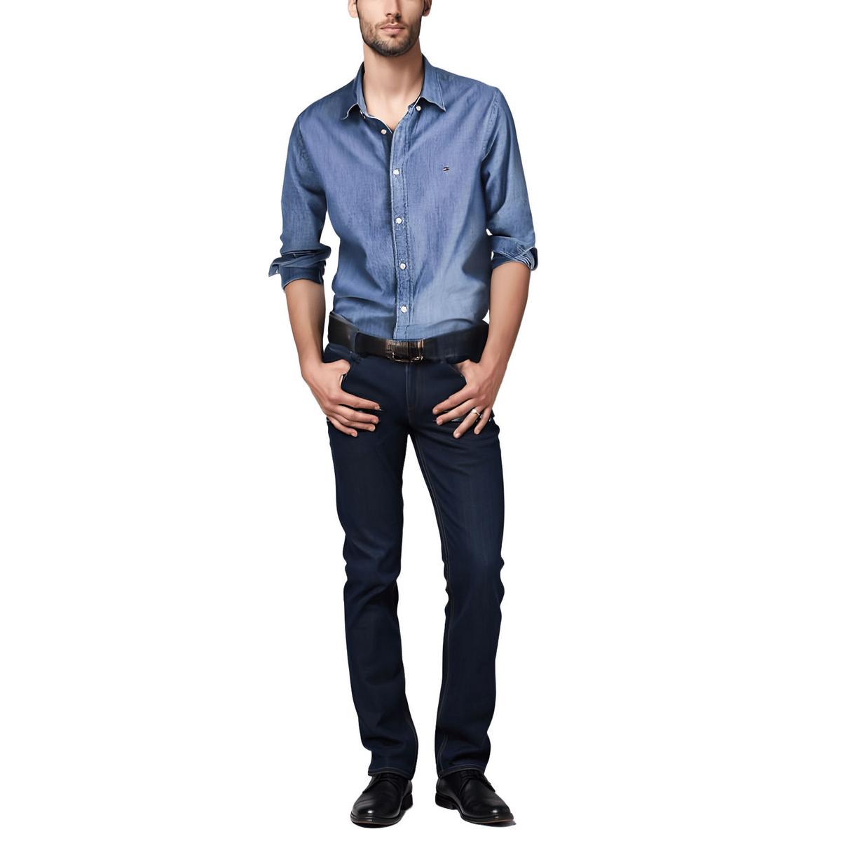 Collar Chambray Button-Down Shirt