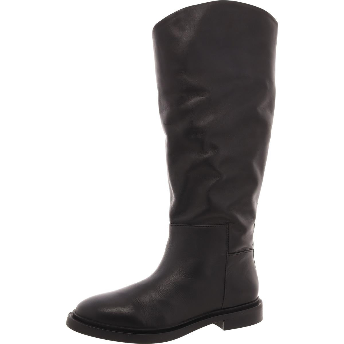 GAIGEWC Solid Leather Knee-High Boots
