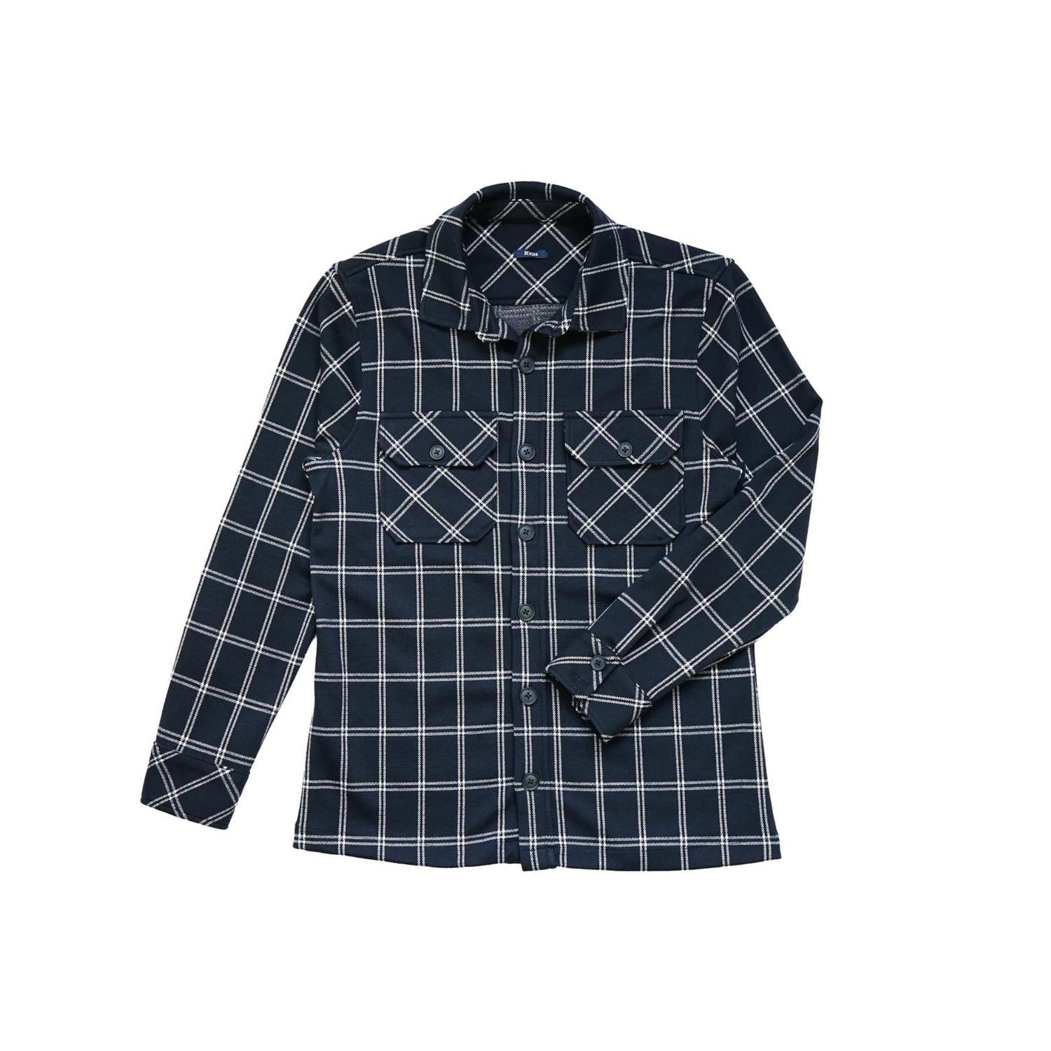 Vienna Button Up Shirt In Navy Plaid