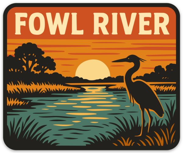 Fowl River Sunset Sticker