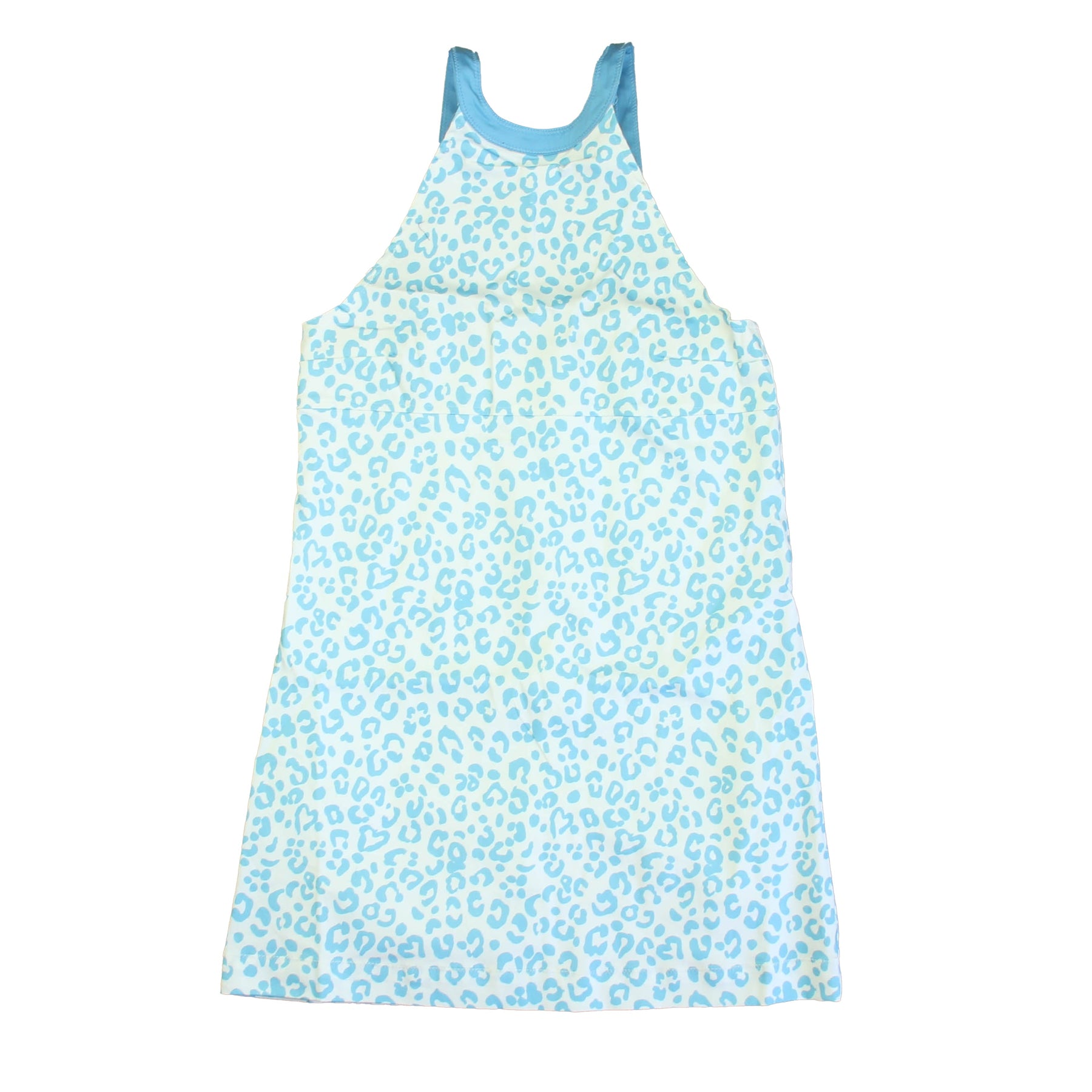 Classic Prep Girls Robbins Egg Leopard Dot Dress 7805828825148