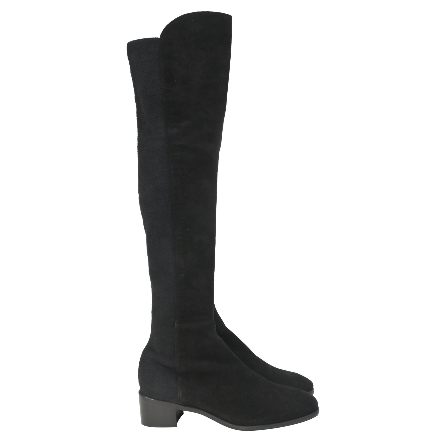 Stuart Weitzman Tia Over-The-Knee Boots in Black Suede