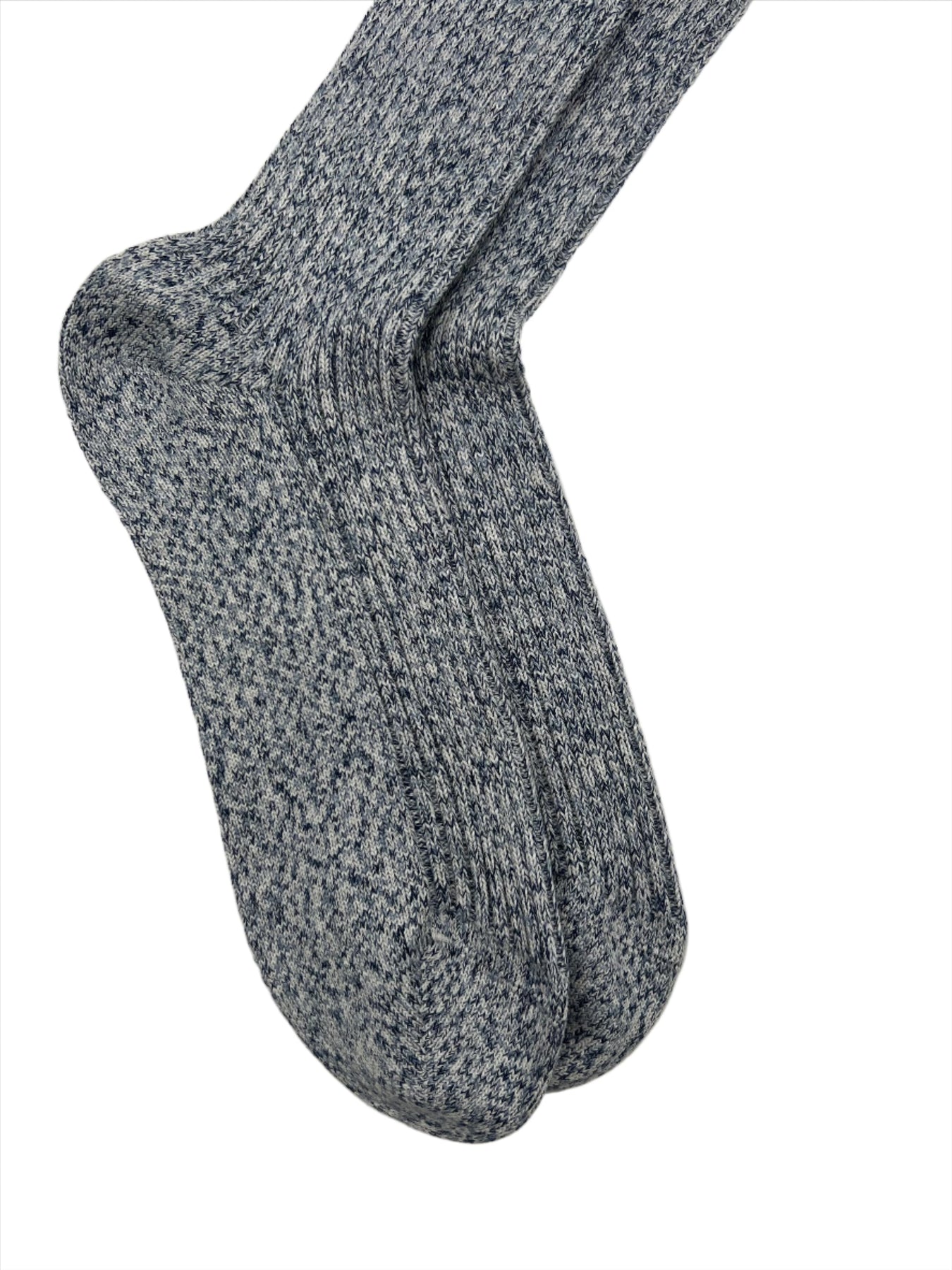 Brunello Cucinelli Blue White Grey Melange Cotton Men's Socks