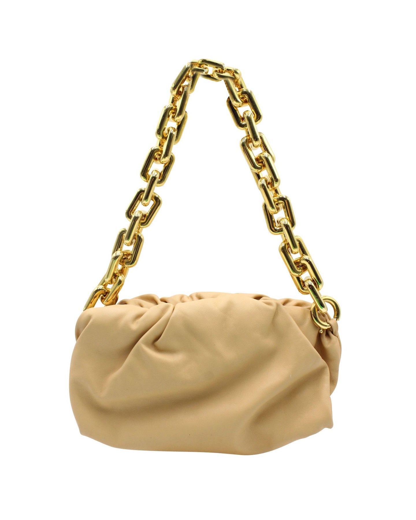 Bottega Veneta Chain Pouch in Brown Calfskin Leather 7707796799548