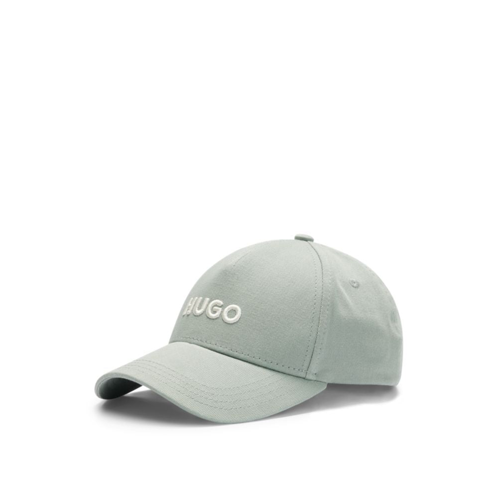 Cotton-twill cap with embroidered logo and snap closure
