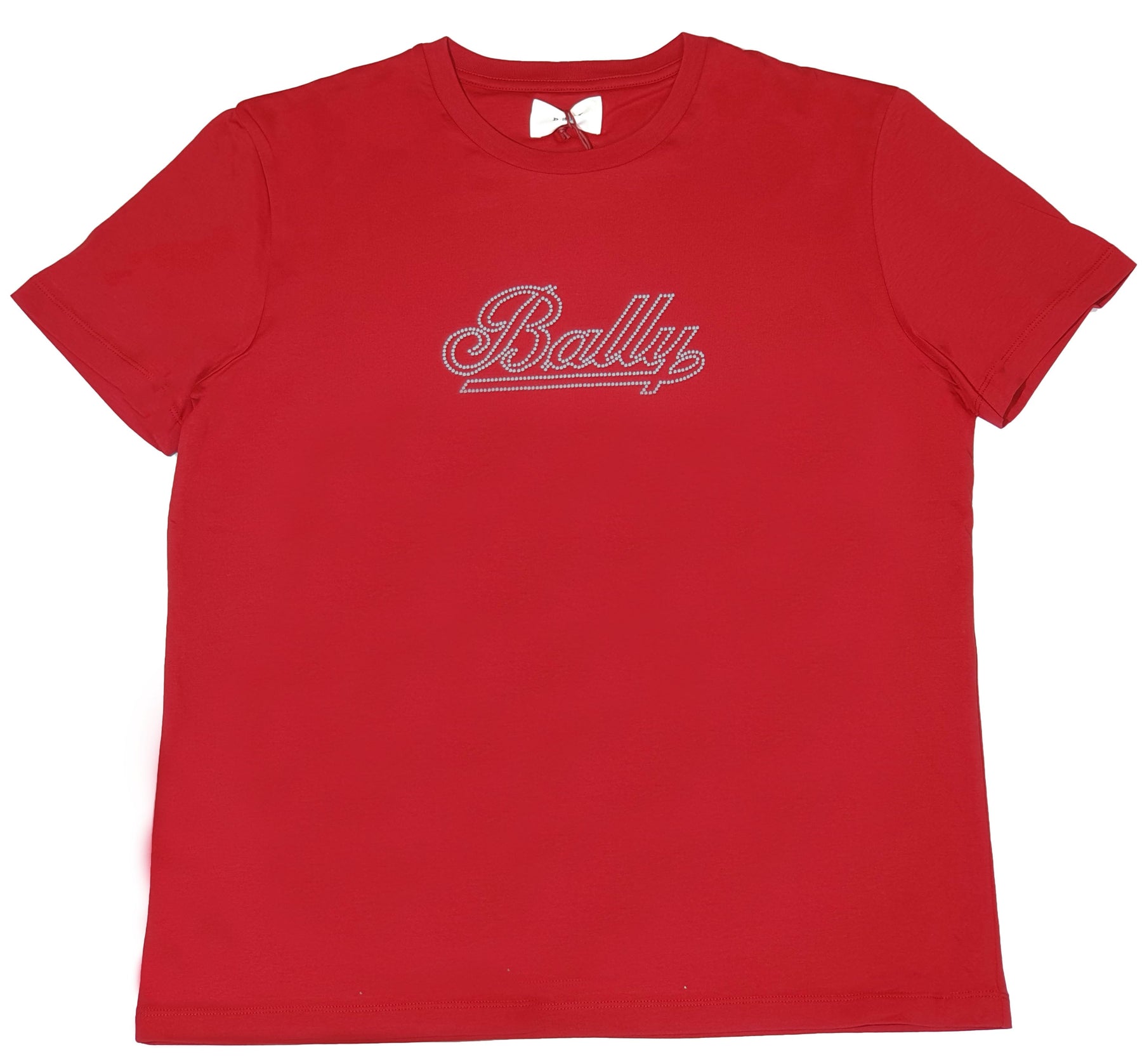 Bally 6248613 Women's Red 100% Cotton Studs Logo T-Shirt 7706217152572