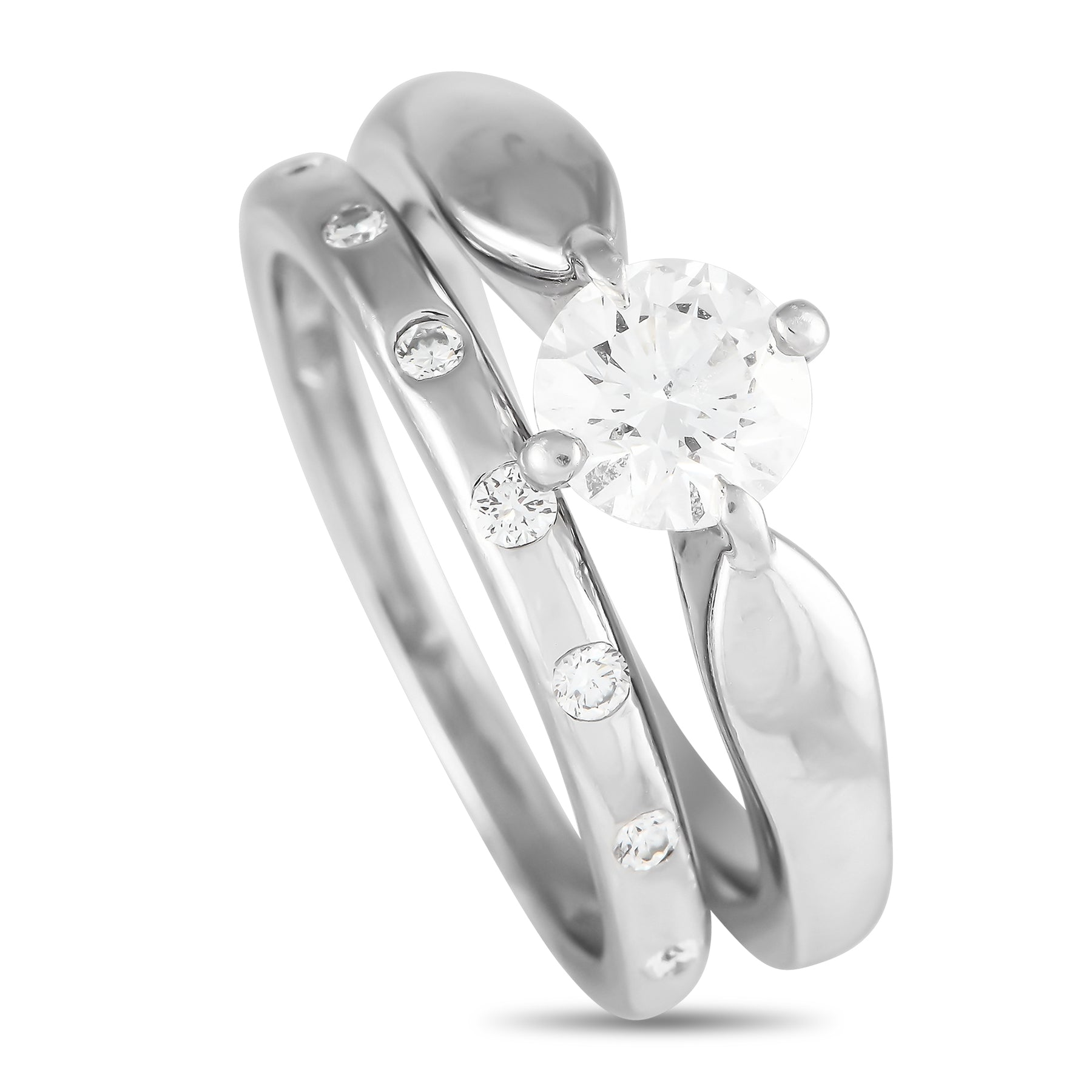 Bvlgari Platinum 0.80ct Diamond Engagement Ring Set BV16-091324