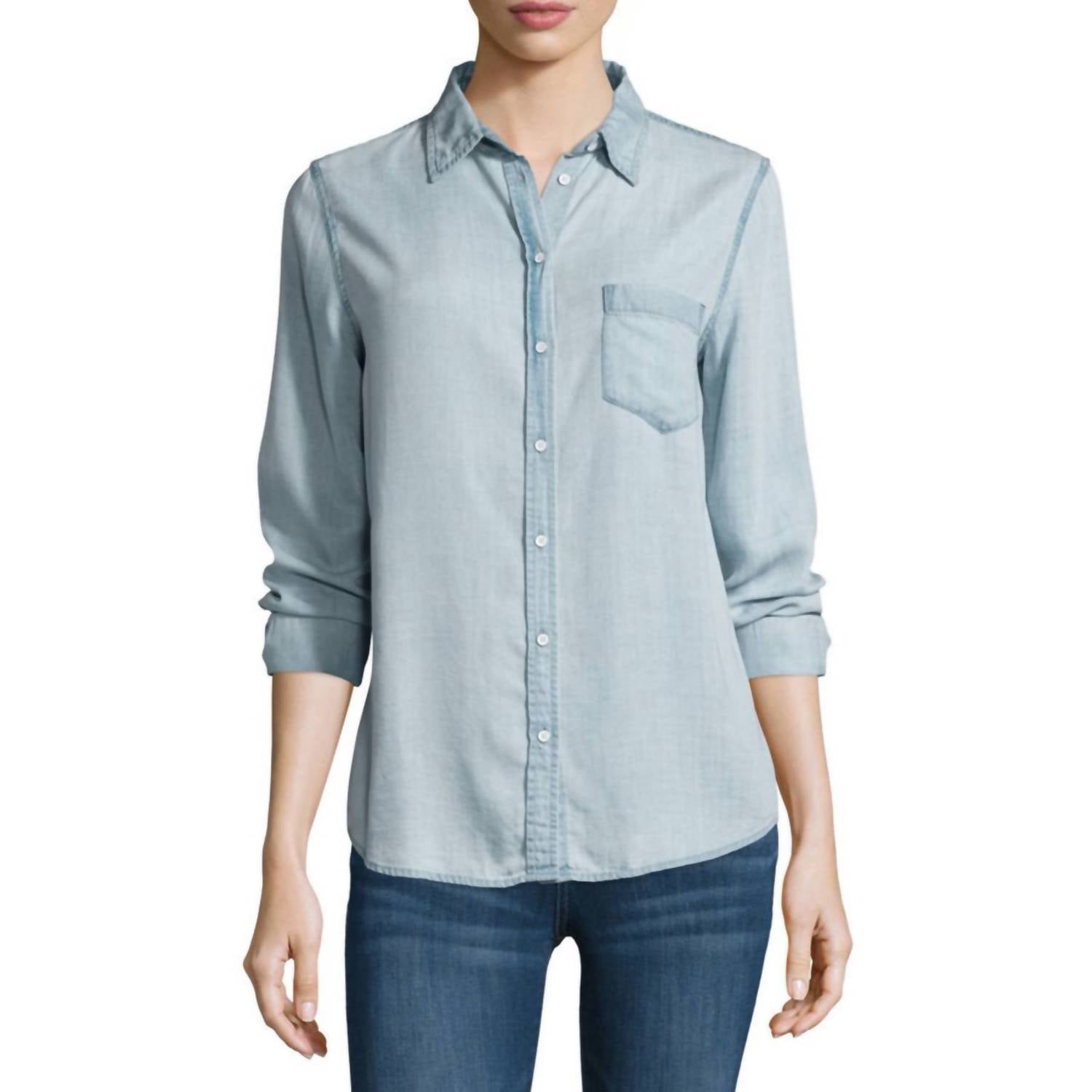 Mercer And Spring Chambray Shirt In Bleach 7803942010940