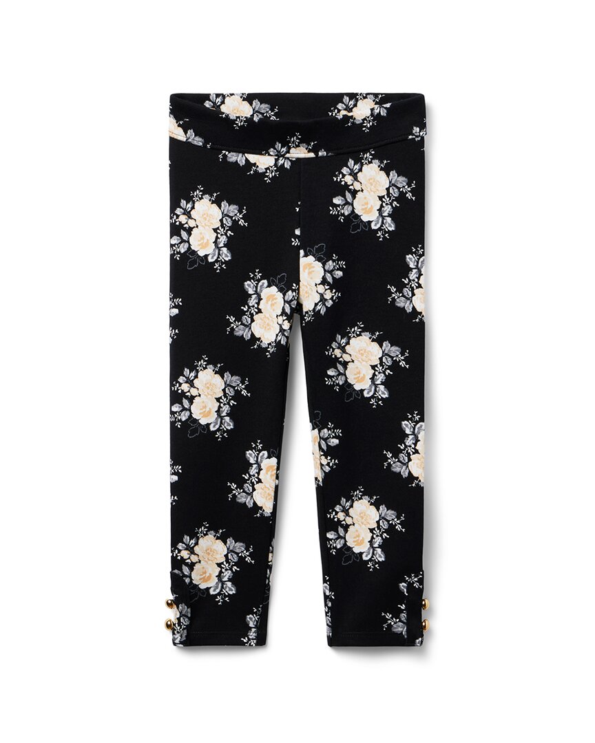 Janie and Jack Floral Button Cuff Ponte Pant