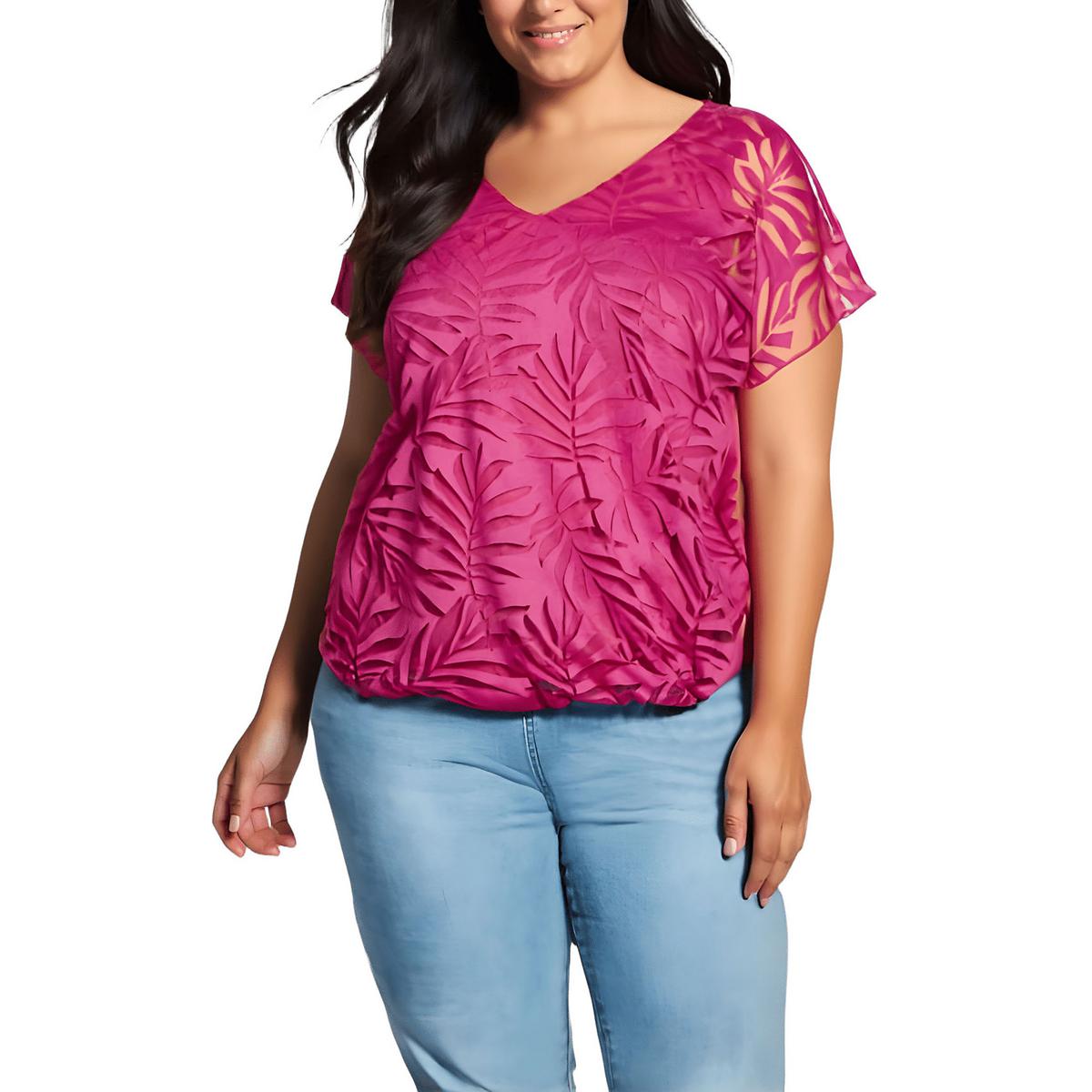 Plus Elora Burnout Pullover Top