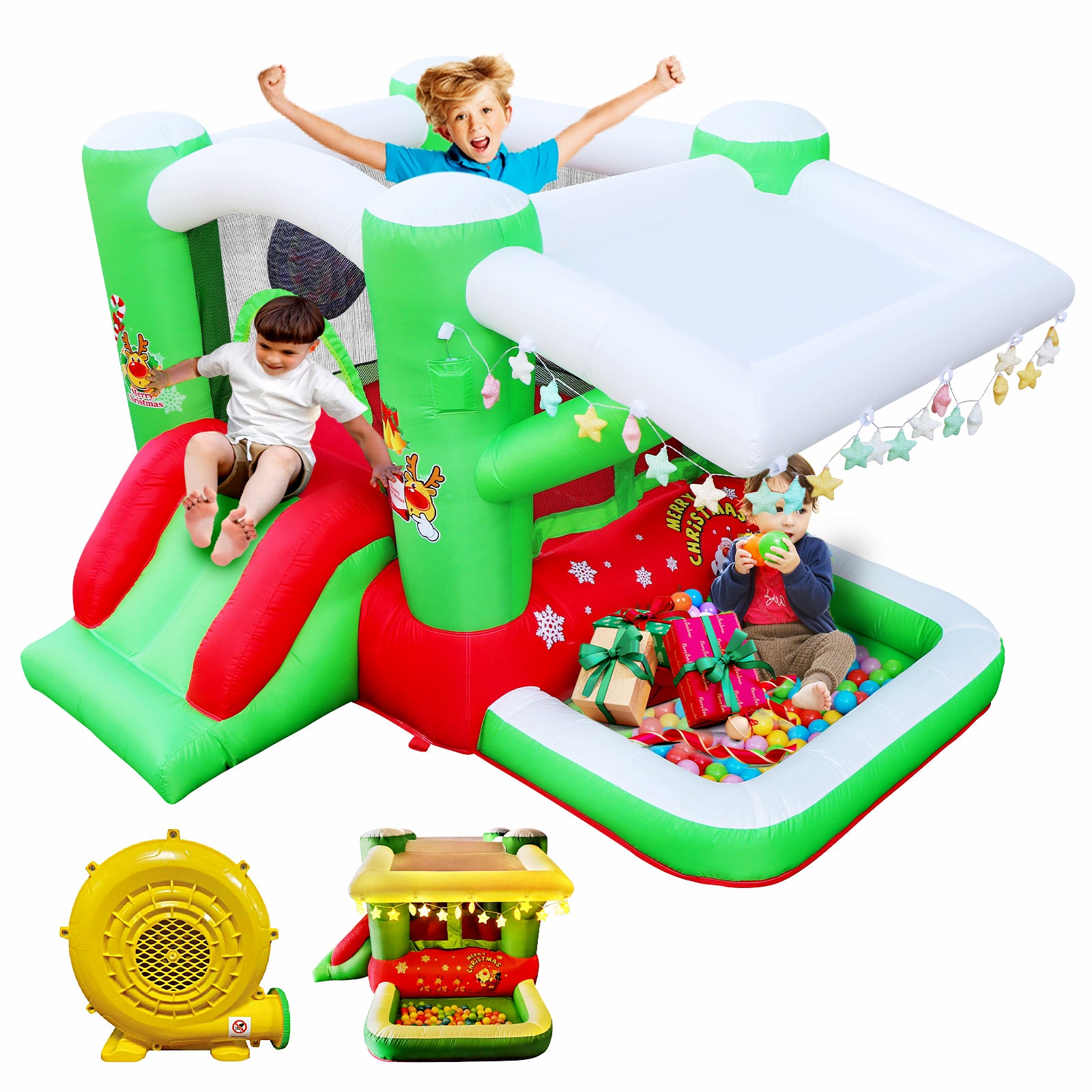 Streamdale Jolly Christmas Inflatable Bouncy Castle for Festive Fun 7833029247036