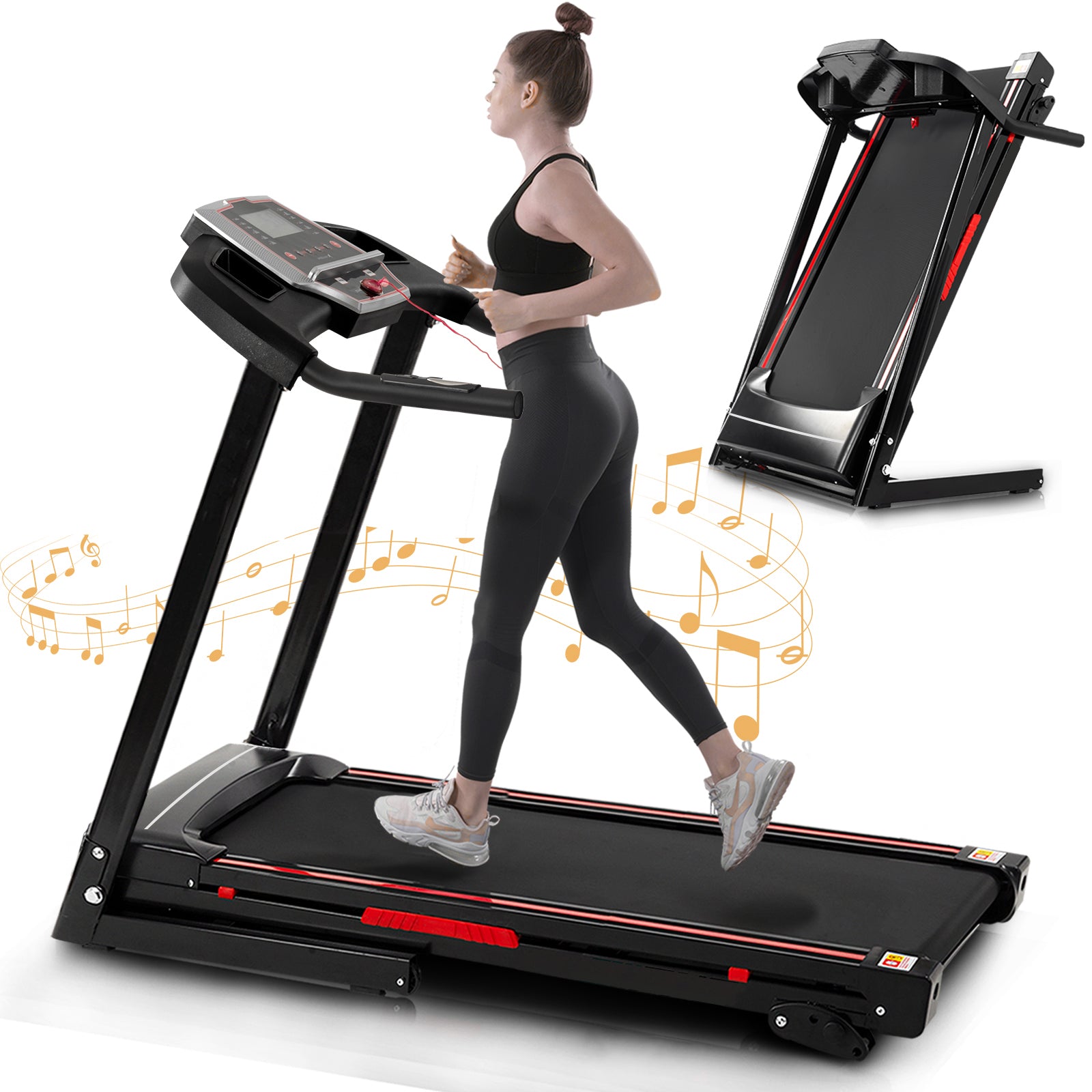 Streamdale Portable Incline Folding Treadmill with APP 7833704595516