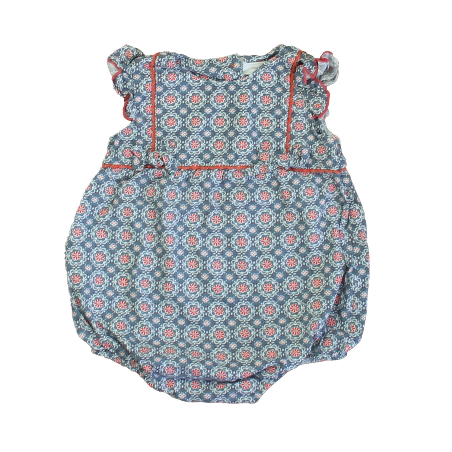 Angel Dear Girls Blue | Red Floral Romper 7805917921340