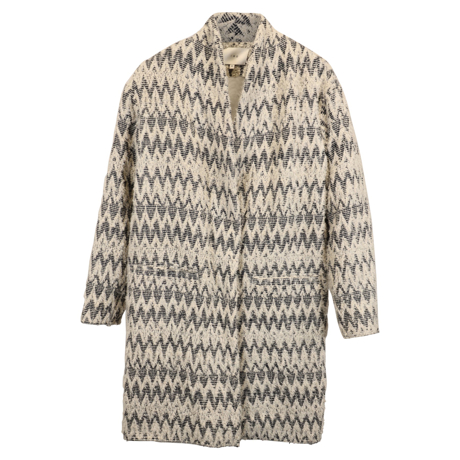 Iro Caly Bouclé Coat in Cream Wool 7733635153980