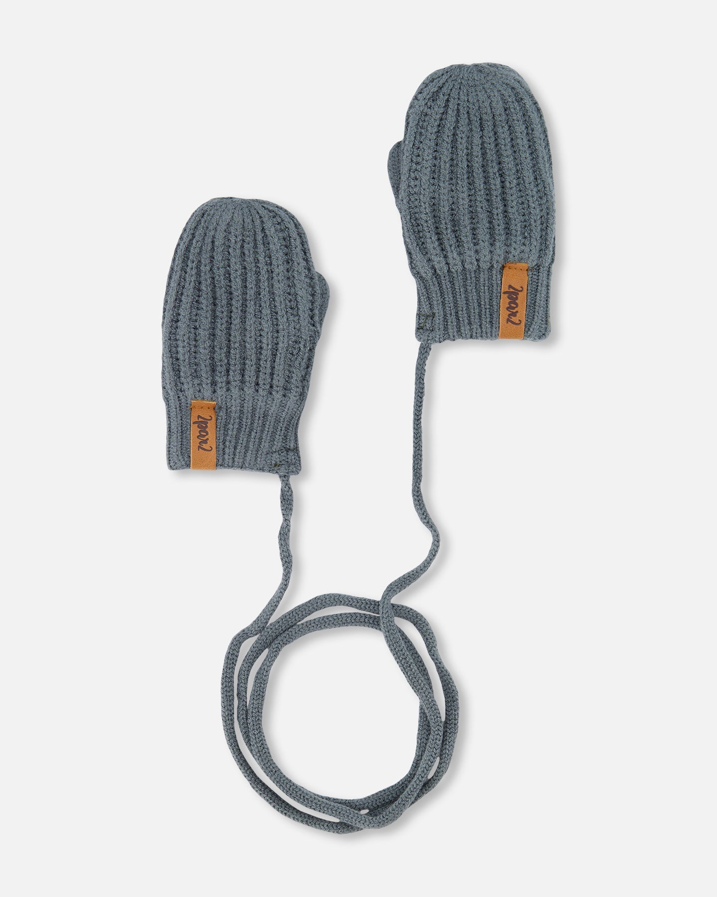 Baby Knitted Mittens With String Hunter Green