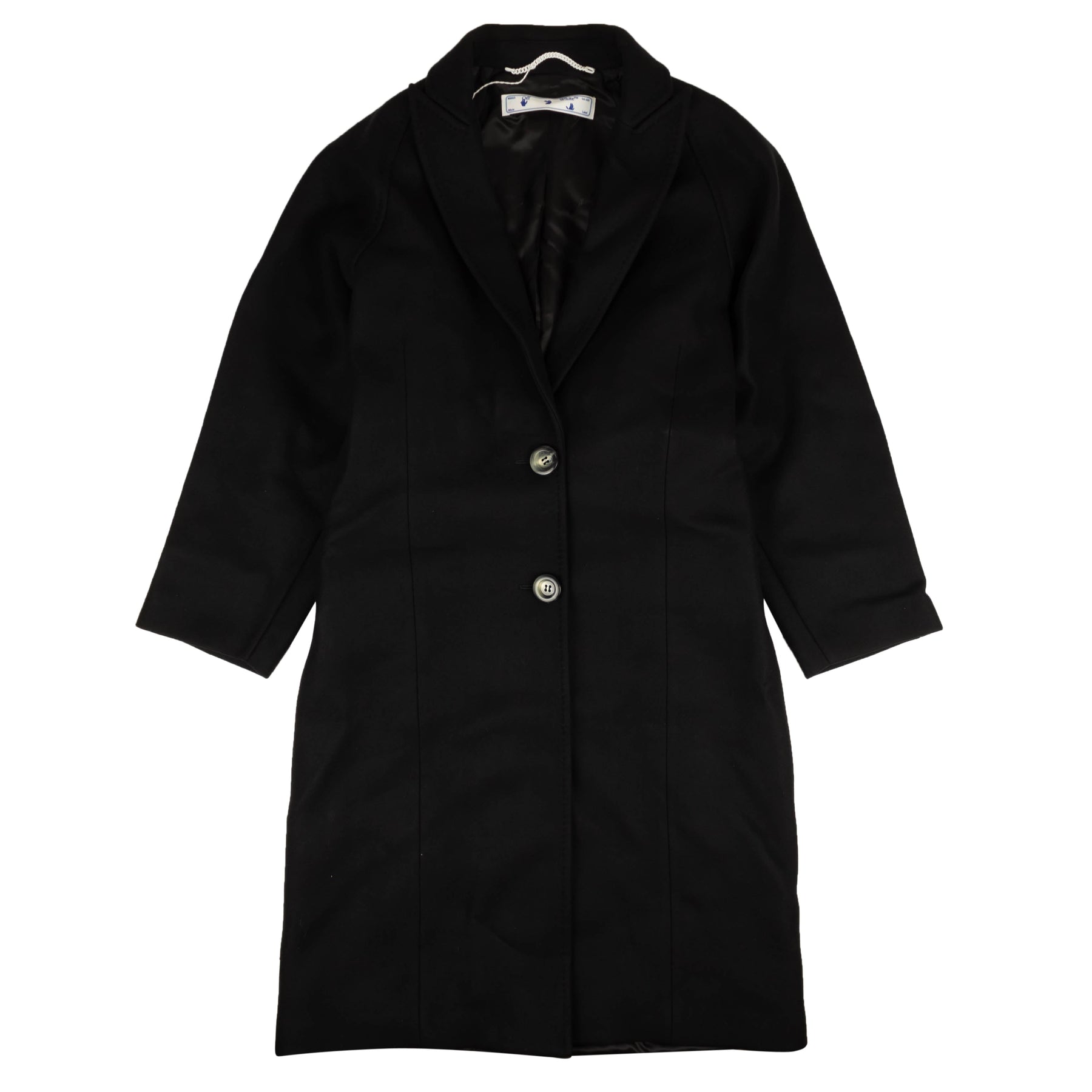 Black Wool Felt Belt Coat