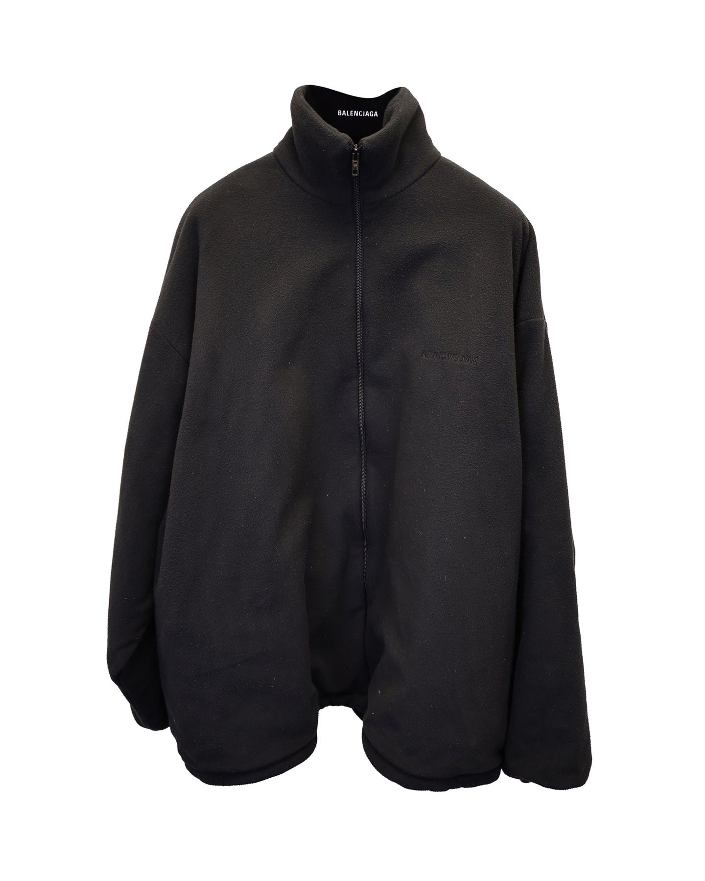 Balenciaga Zip-Up High Neck Jacket in Black Polyester 7733810495548