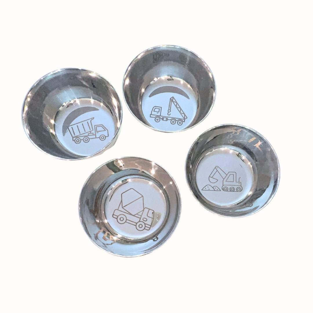 Busy Benny Truck Surprise Design Stainless Steel Kids' Bowls Set of Four