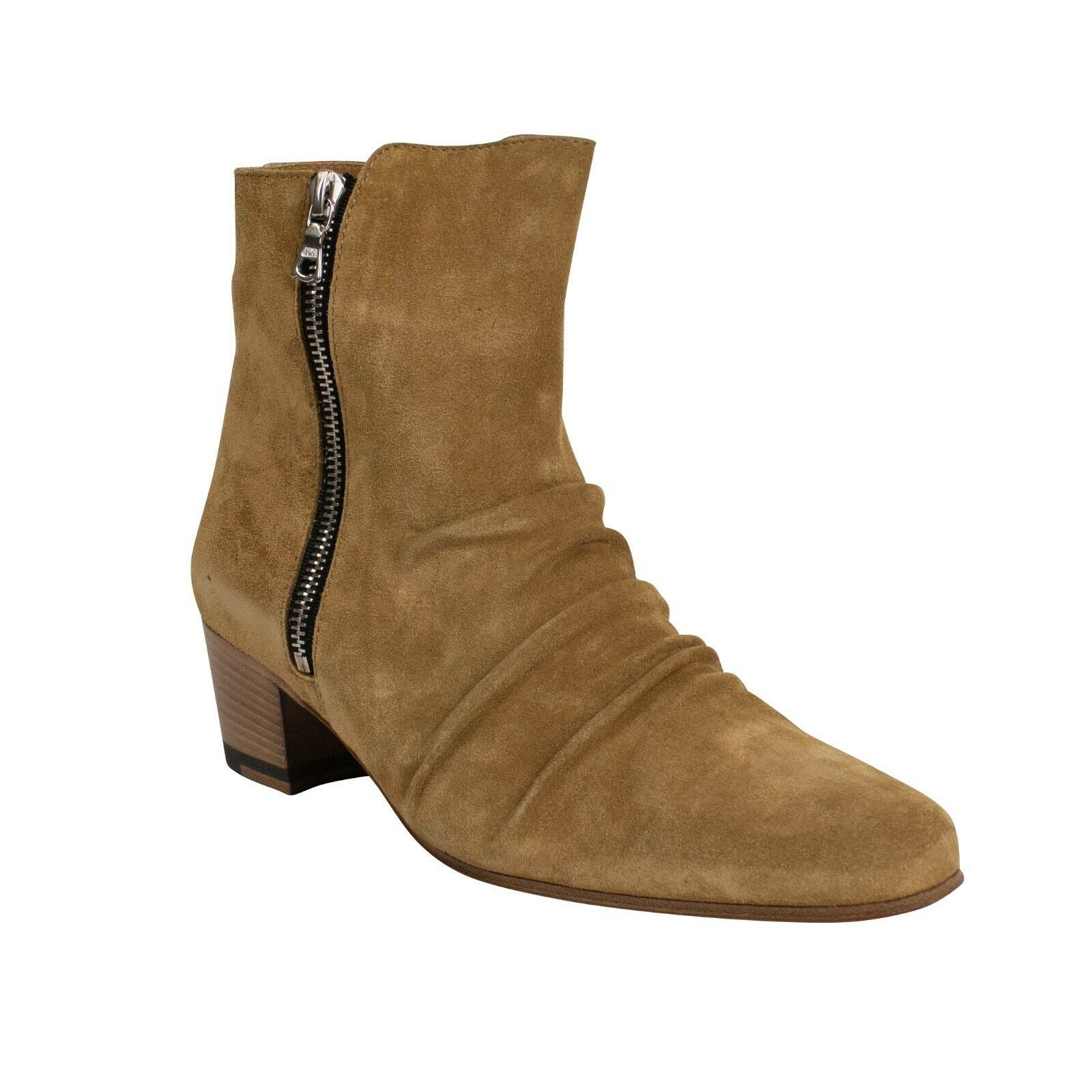 Amiri Suede Stack Ankle Boots - Tan