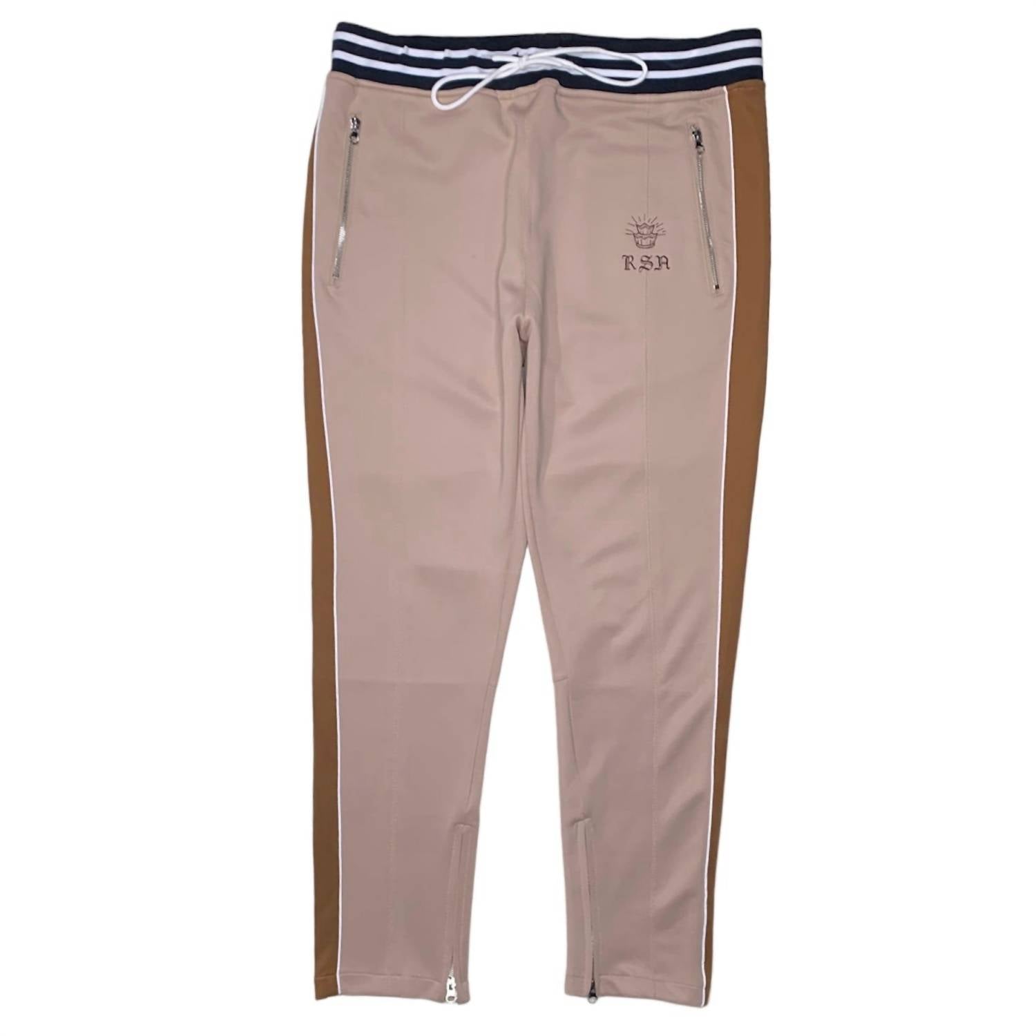 Men's Striped Track Pant In Brown 7733843460156