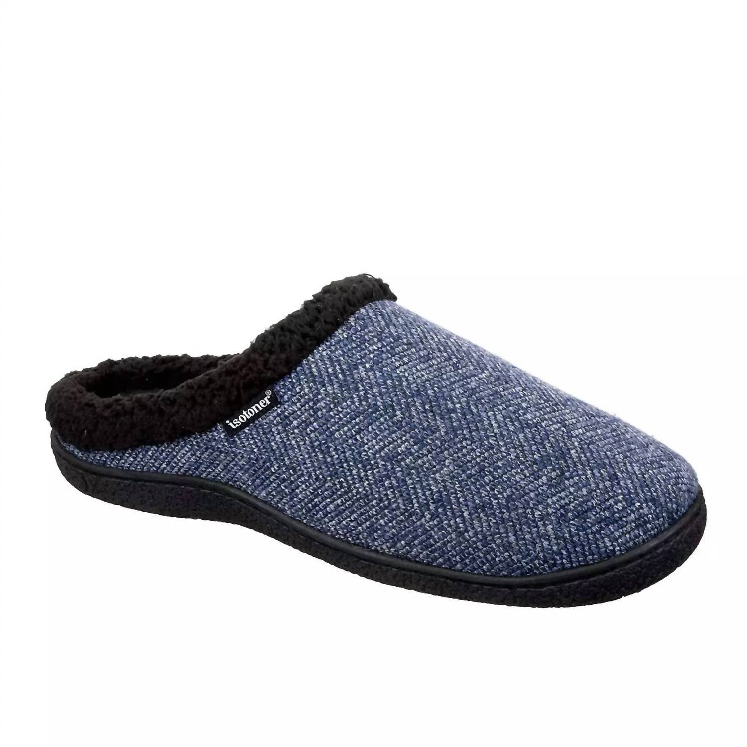 Men's Herringbone Harvey Comfort Slipper In Navy 7733839724604