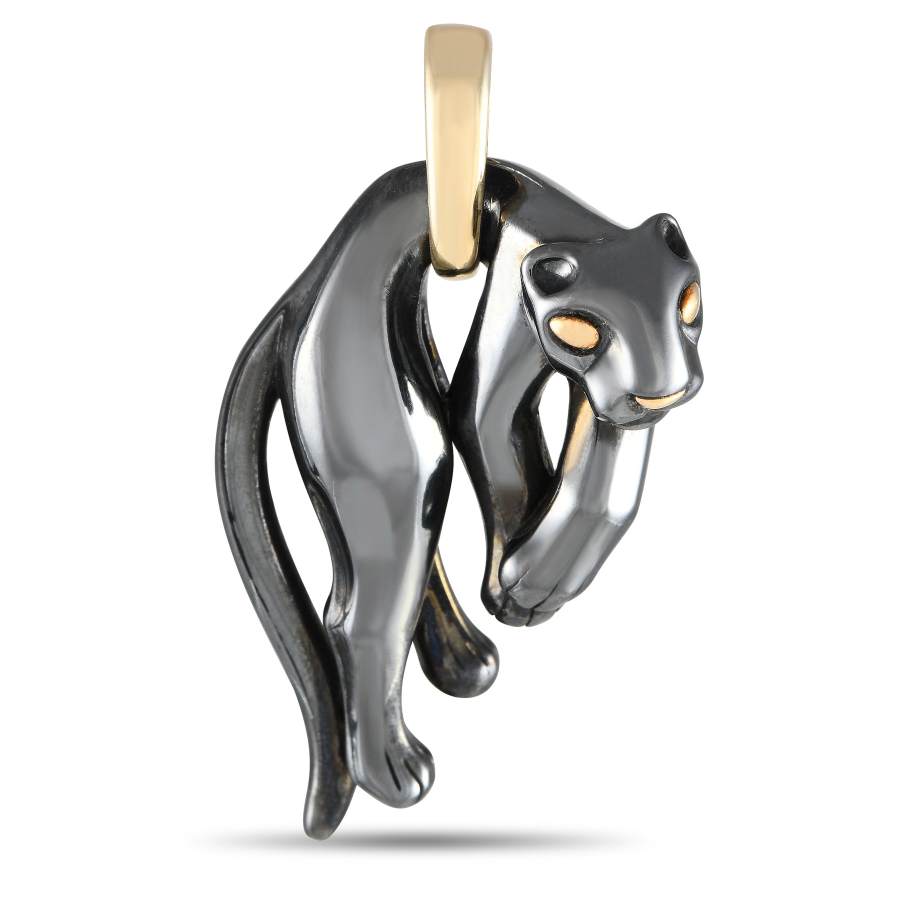 Cartier Panthre 18K Yellow Gold Hematite Pendant Ca07-051424