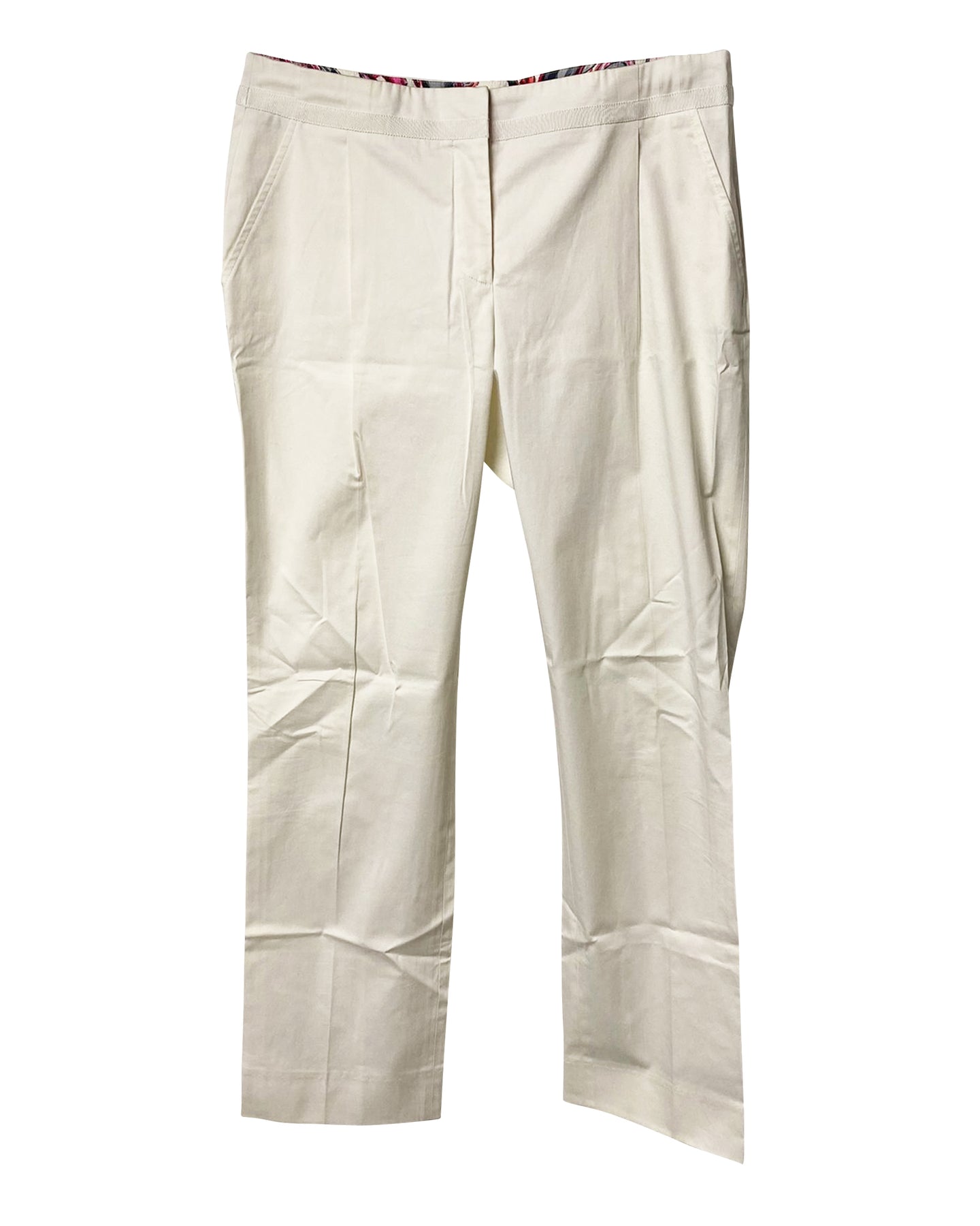 Salvatore Ferragamo White Trousers in White Silk 7766538027068