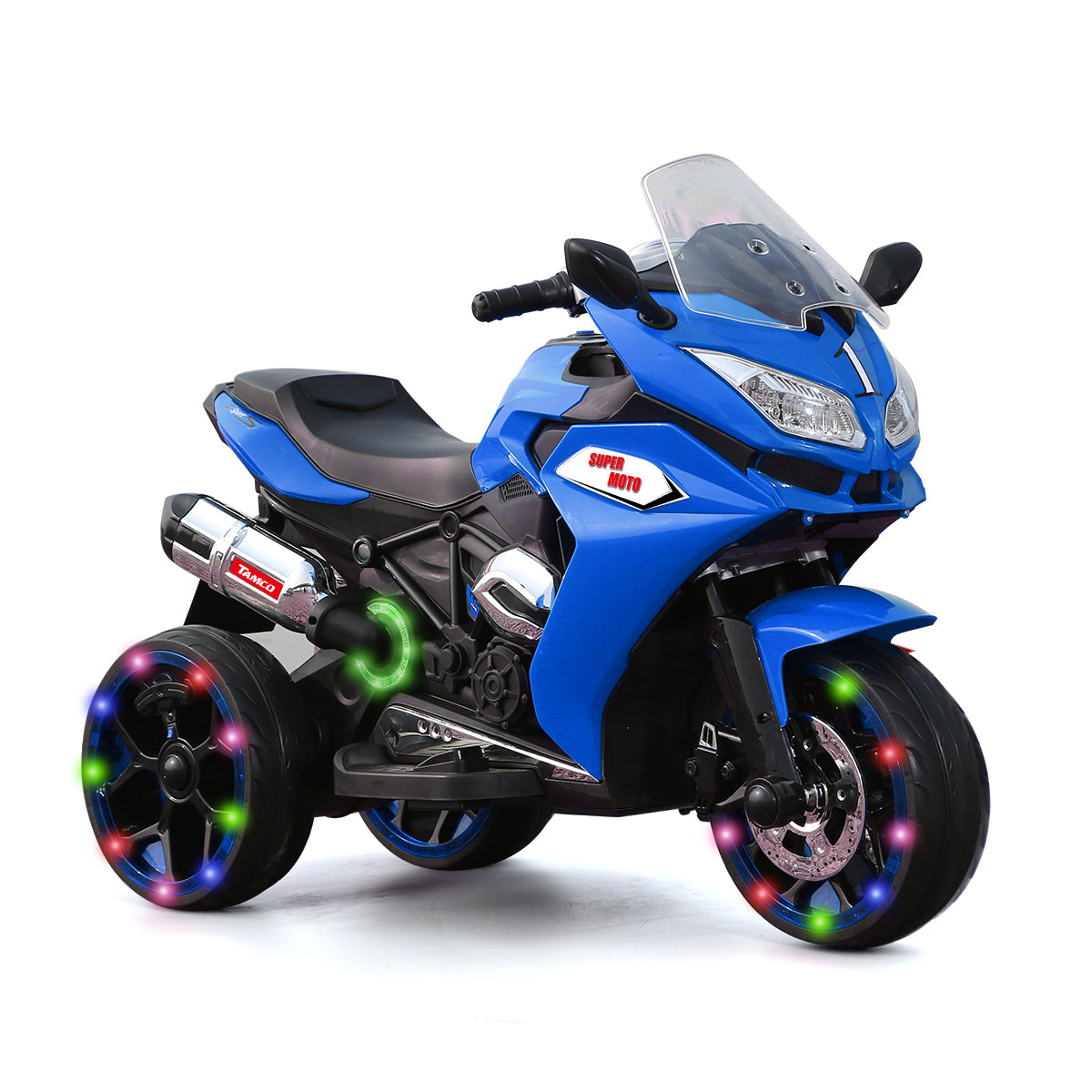 Streamdale 12V Kids Electric Motorcycle with Three Lighting Wheels 7833086853180