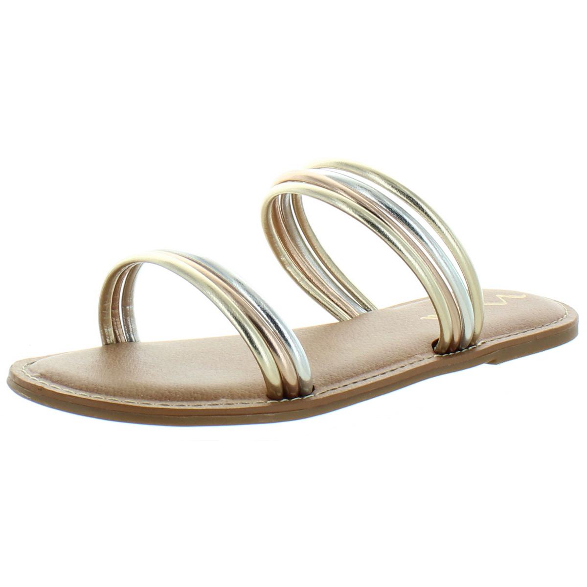 Lillie Metallic Strappy Slide Sandals