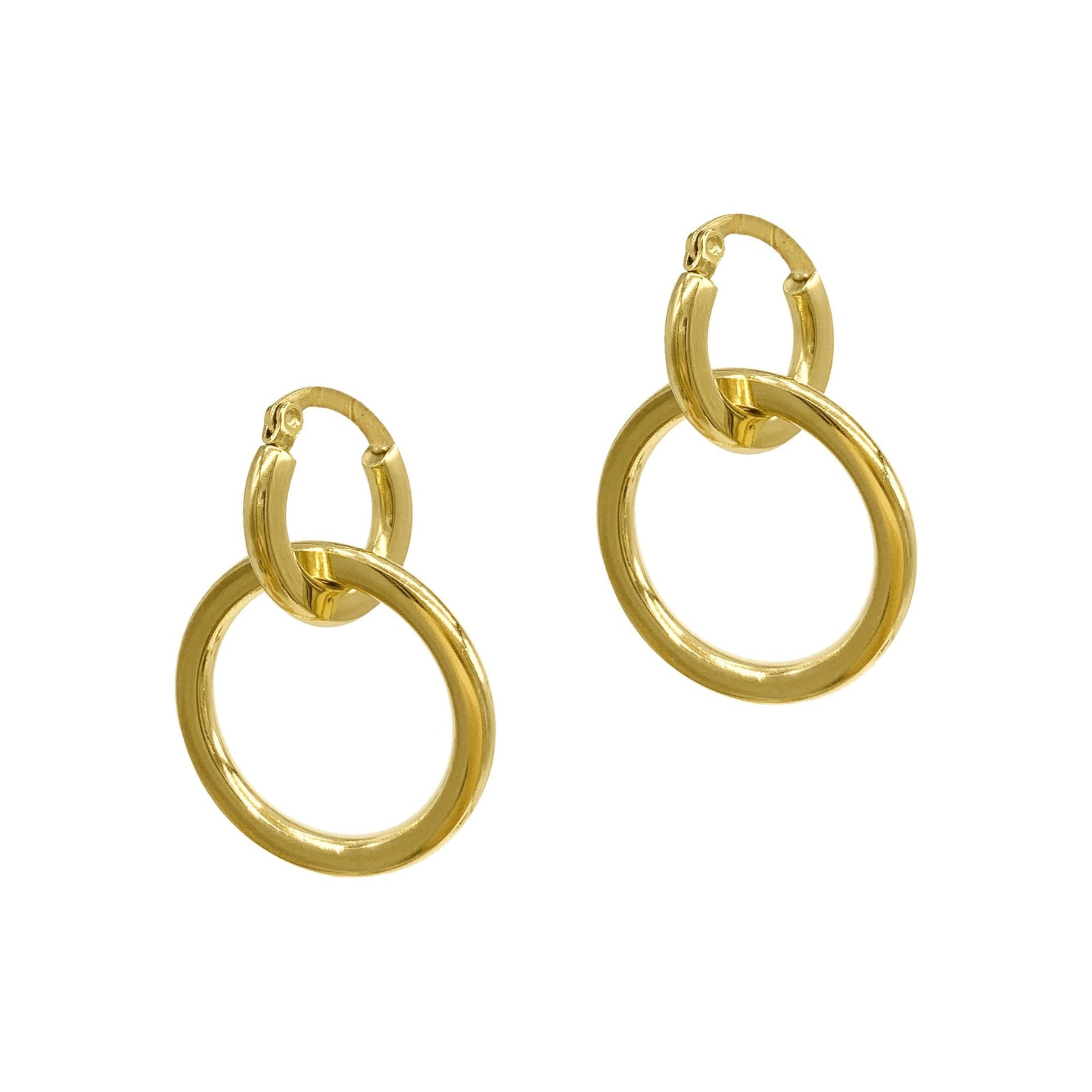 14k Gold Plated Dangle Hoops