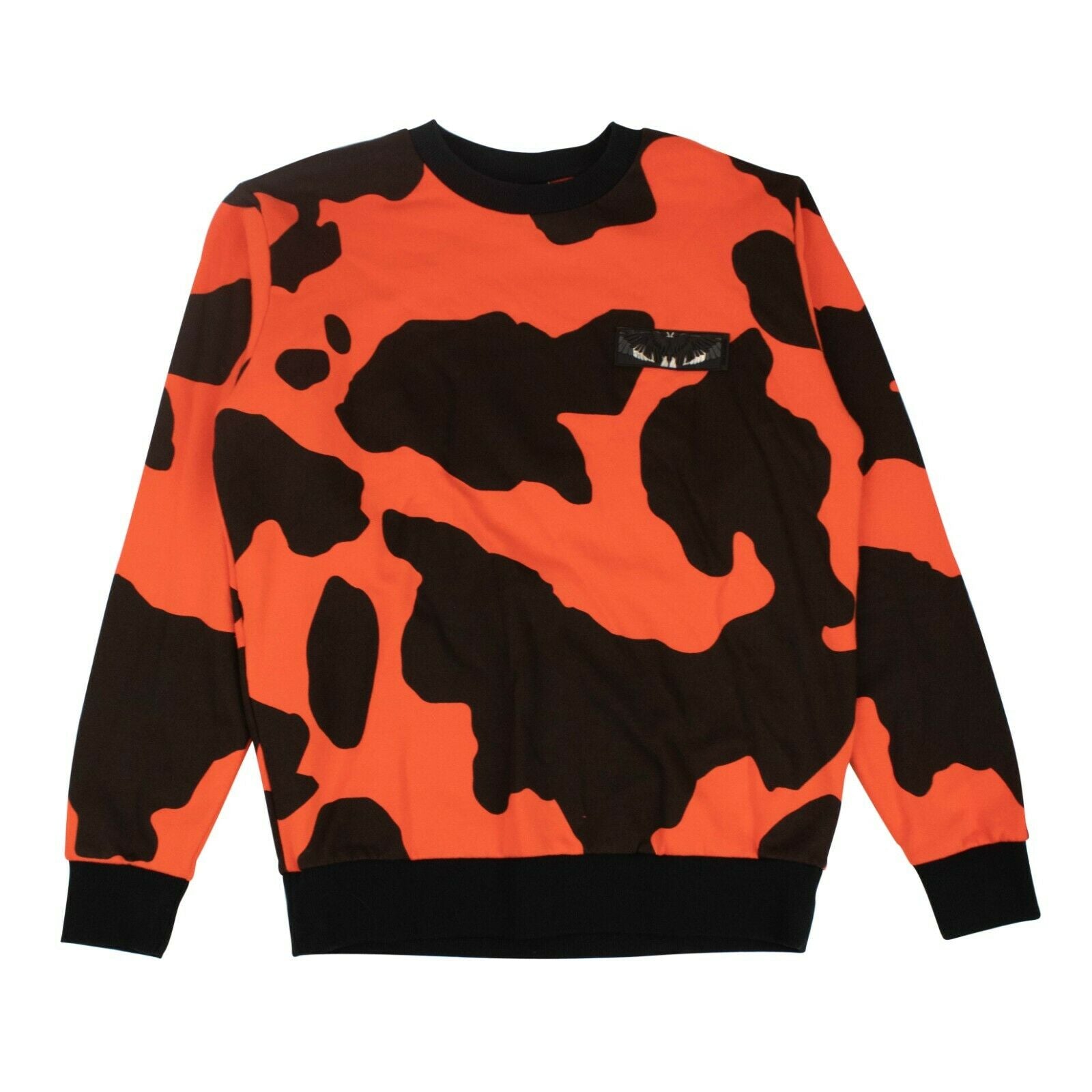 Men's Black And Orange Camouflage Sweatshirt
