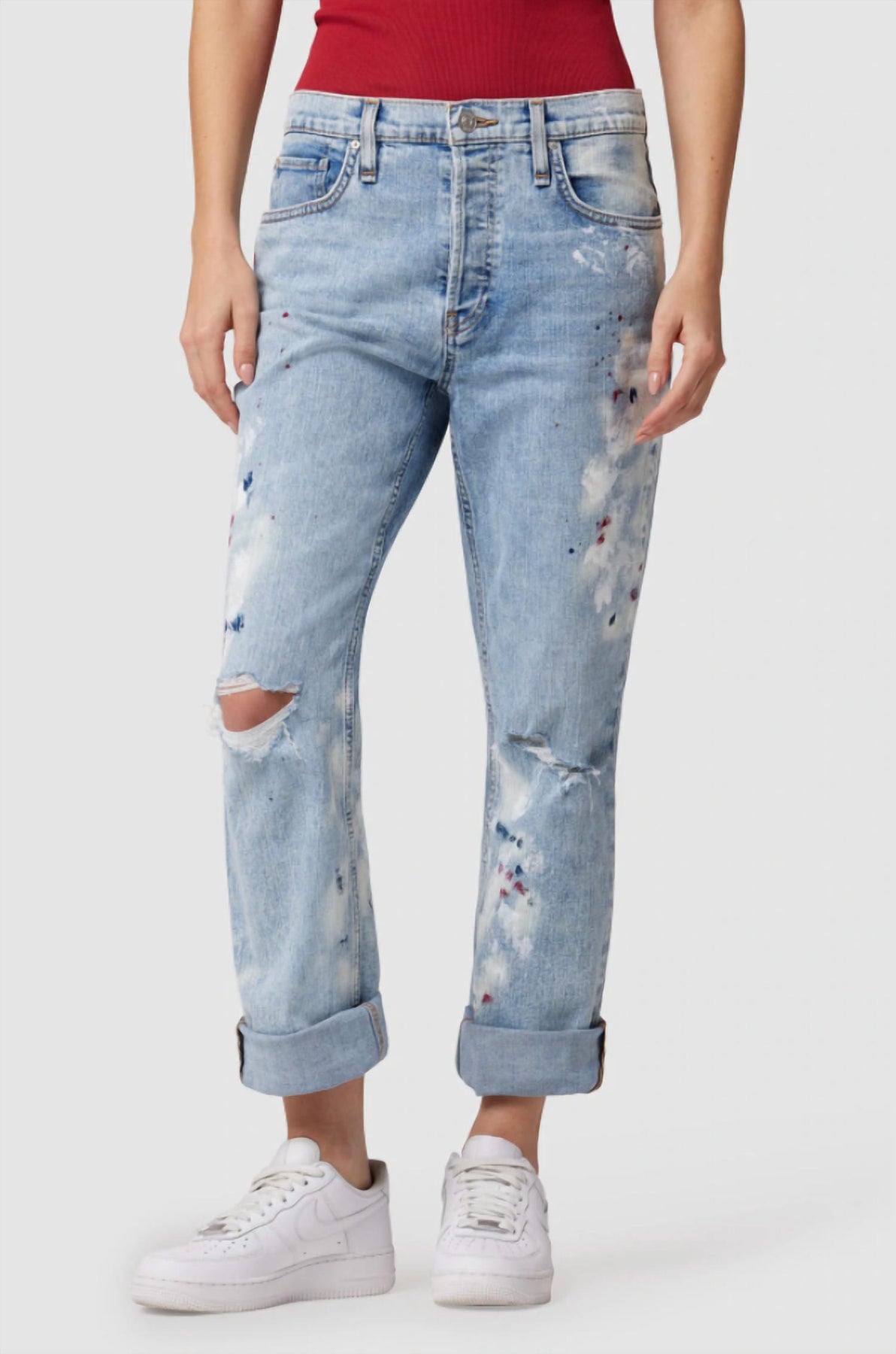 Thalia 90's Loose Fit Ankle With Rolled Hem Jean In Pigment Explotion 7749066555452