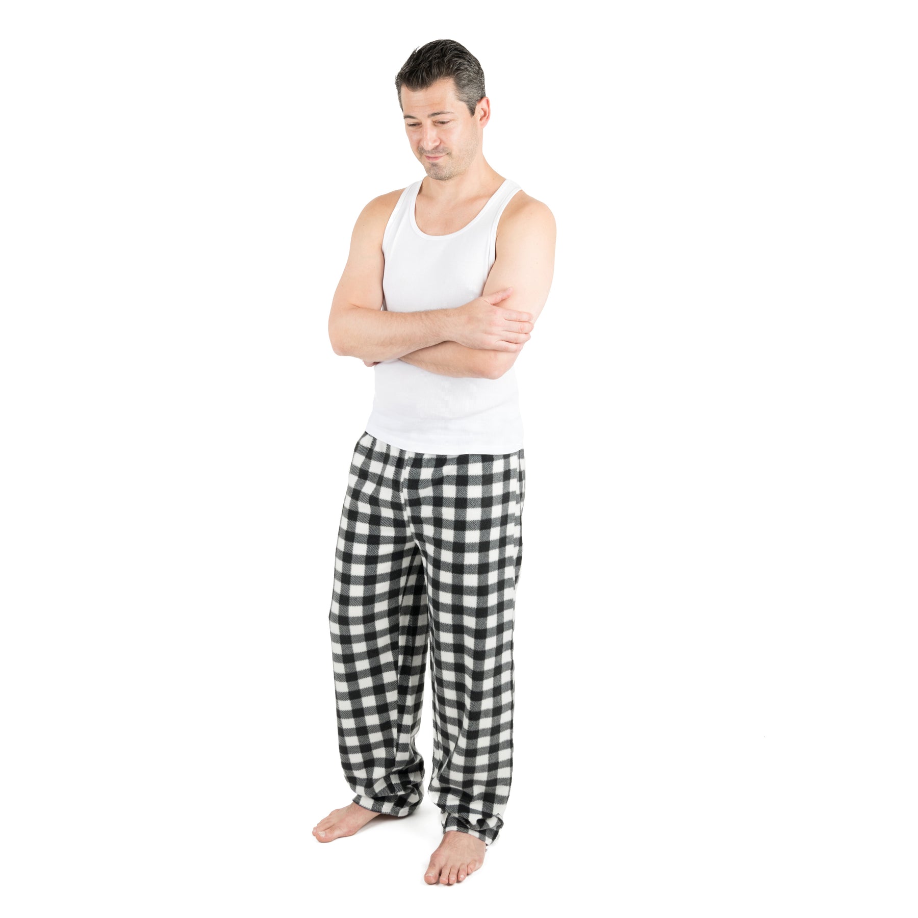 Christmas Mens Fleece Pajama Pants Plaid