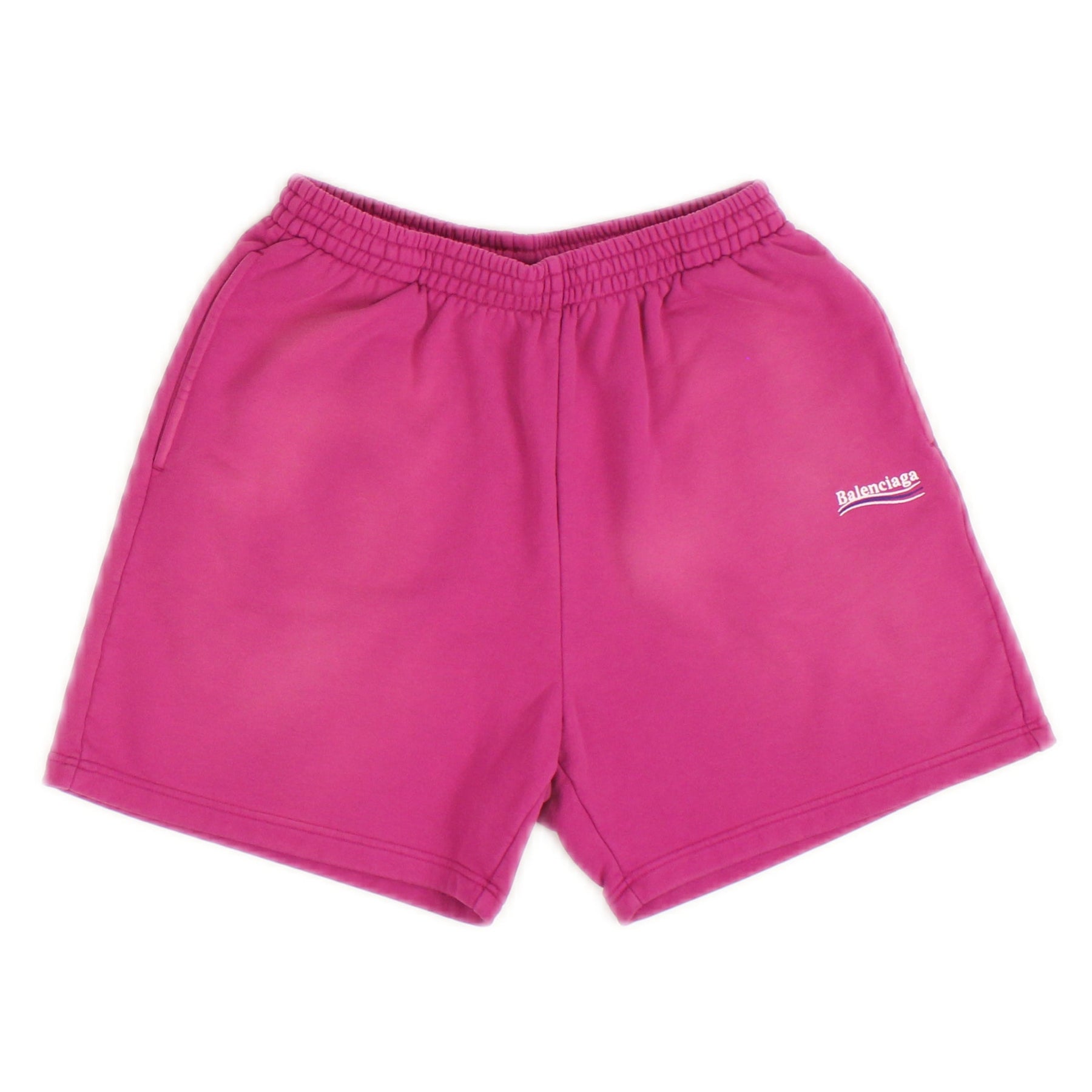 Dark Fuchsia & Balenciaga Logo Sweat Shorts