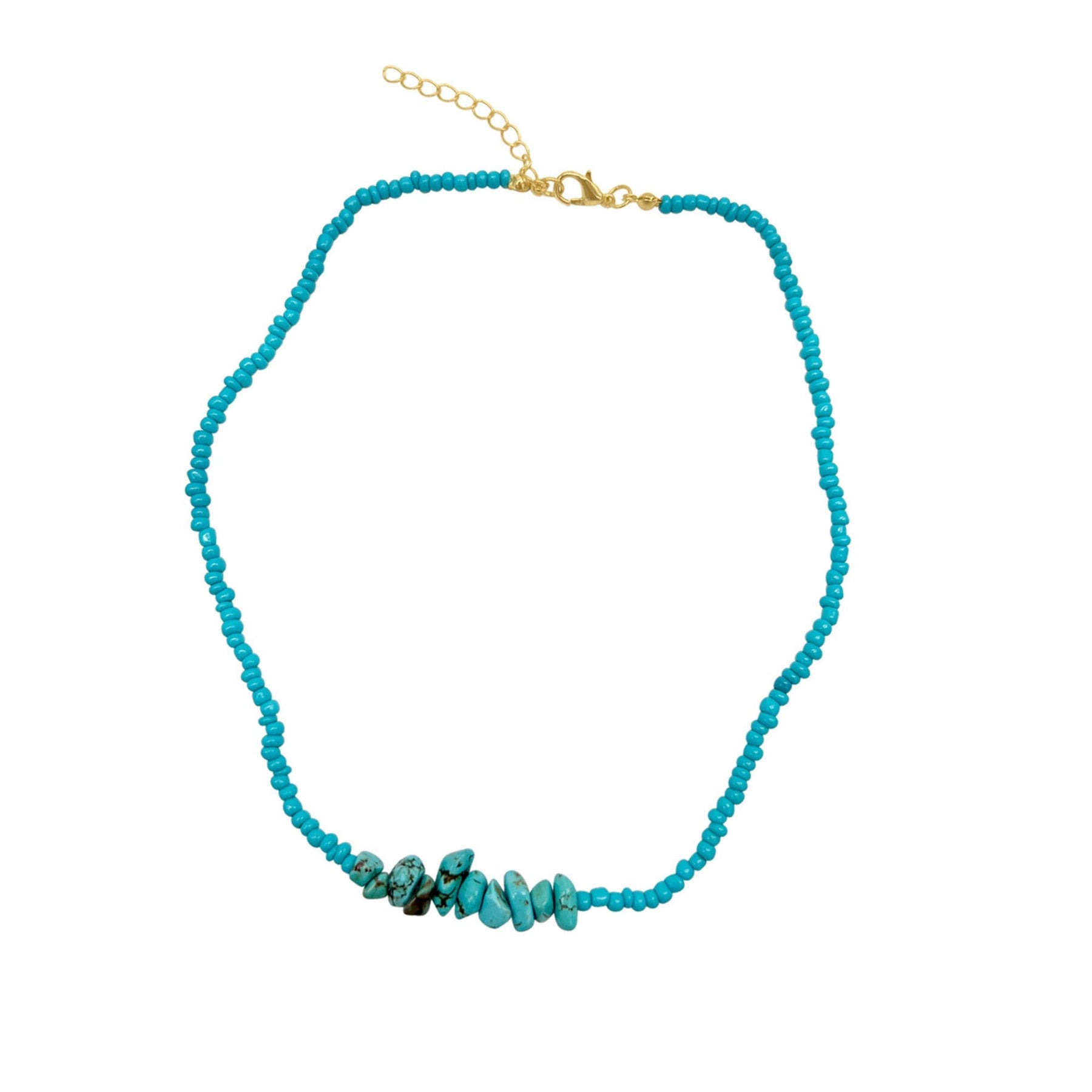 14k Gold Plated Turquoise Beaded Necklace