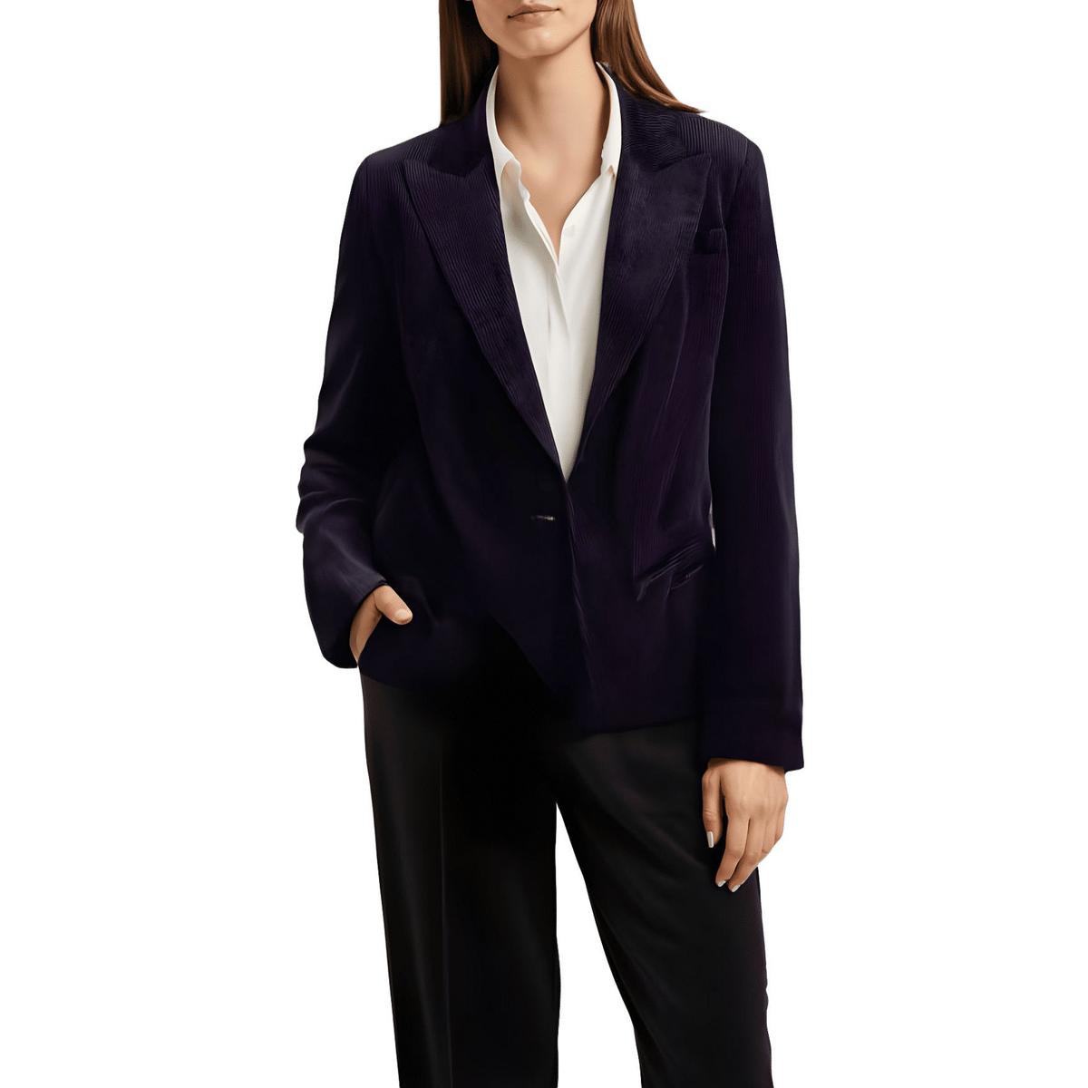 Corduroy Long Sleeves One-Button Blazer