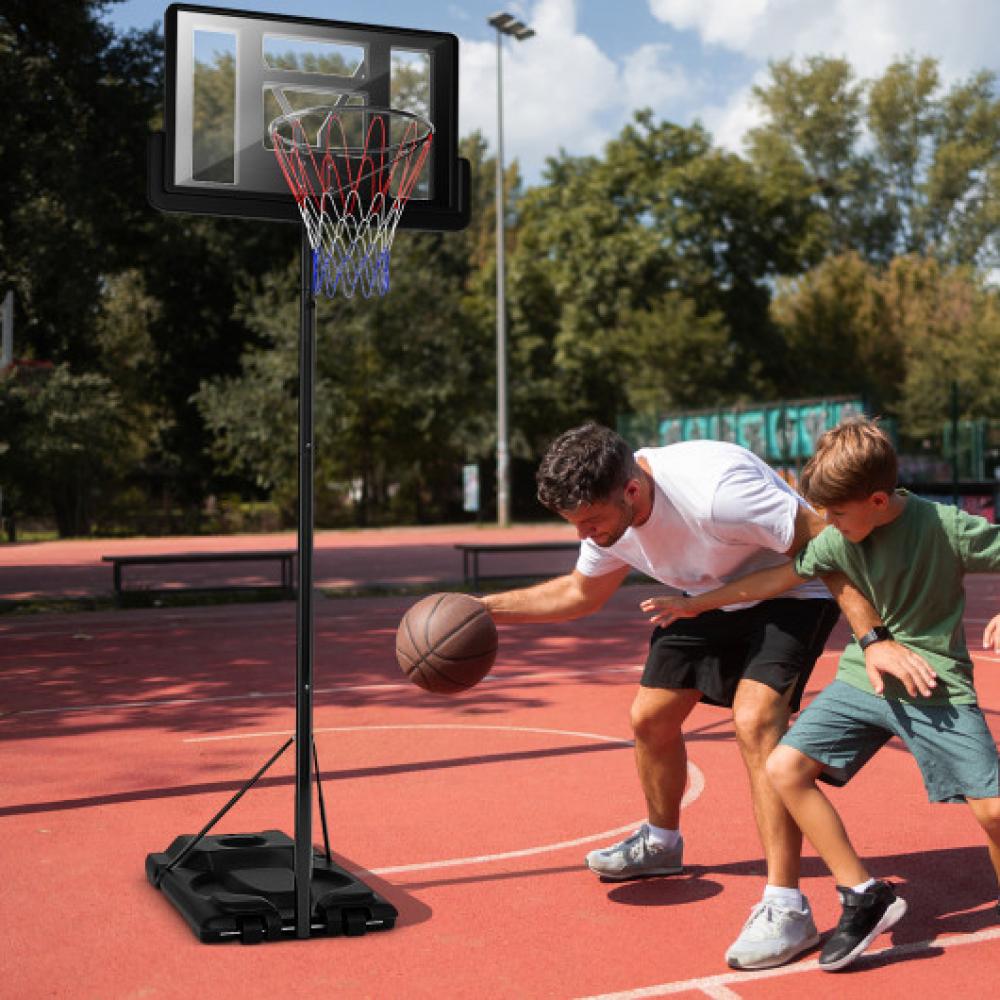 Height Adjustable Portable Shatterproof Backboard Basketball Hoop with 2 Nets 7672876236860