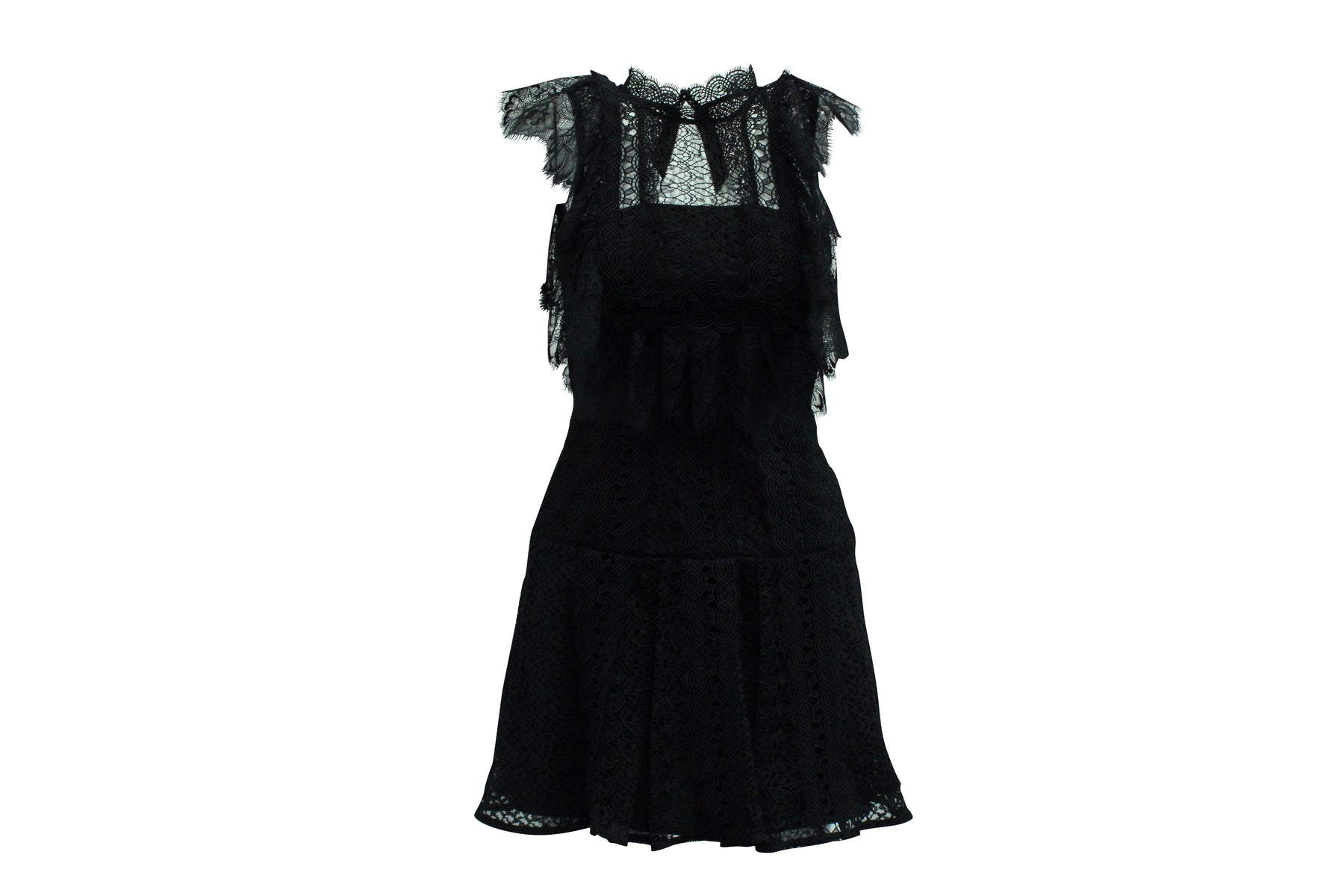 Self Portrait Lace Dress in Black Polyester 7833718751292