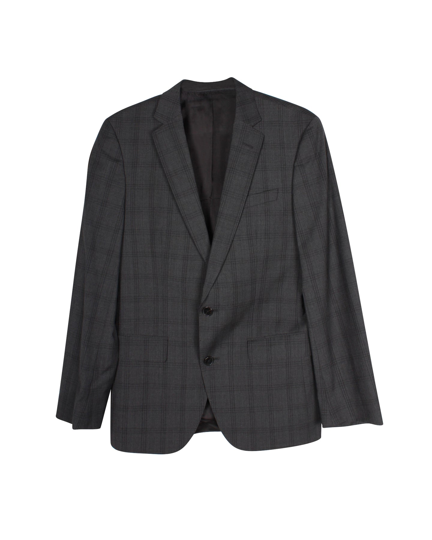 Boss by Hugo Boss Plaid Tailored Blazer and Trouser Suit Set in Grey Wool 7748741333052