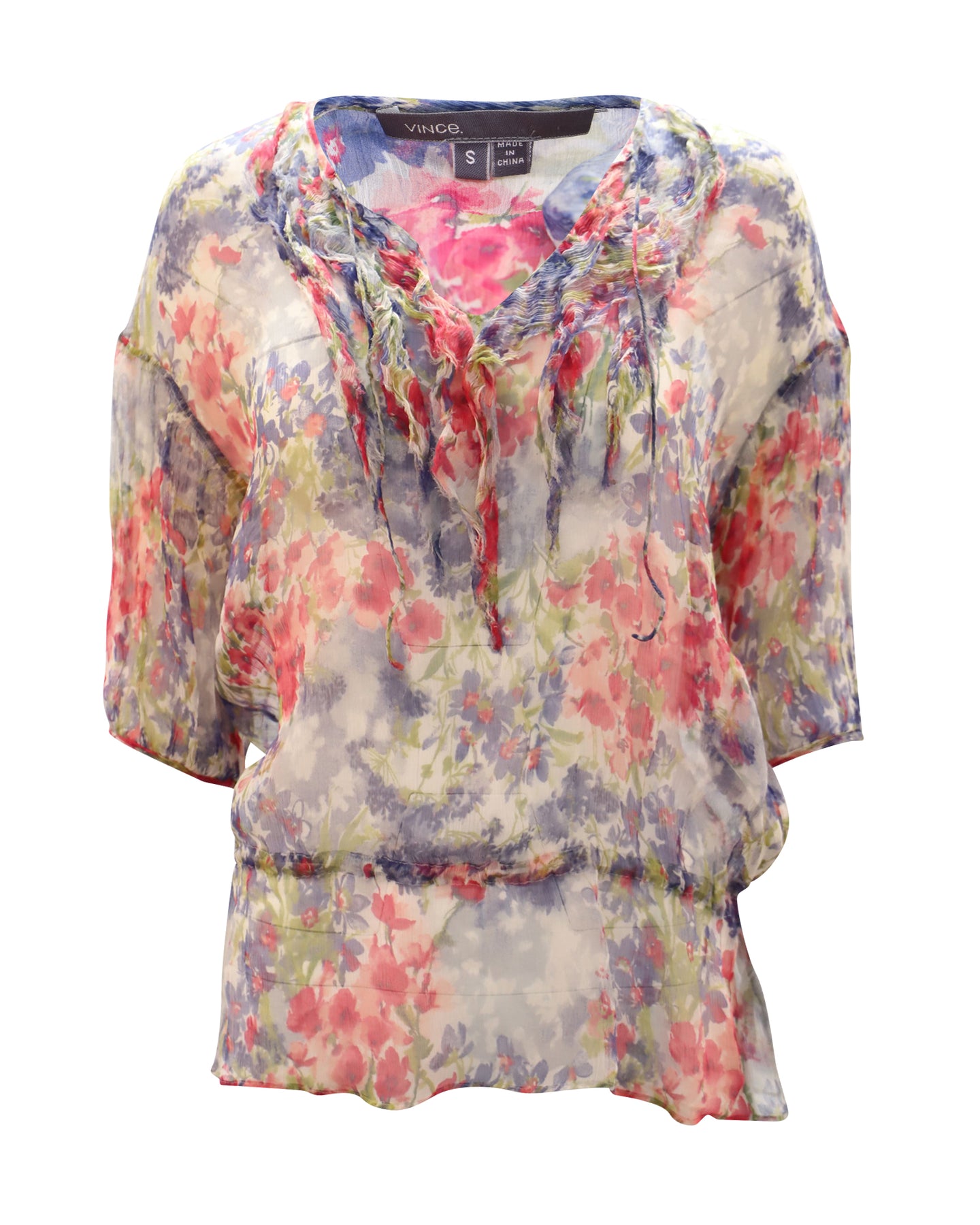 Vince Scoop Neck Tunic in Floral Silk 7748758765628