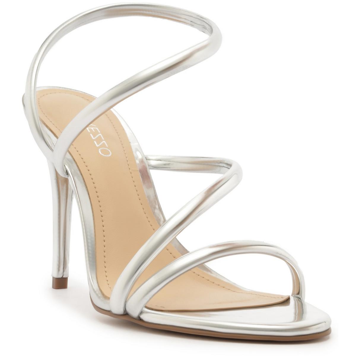 Sandalia Salto Alto Metallic Dressy Strappy Sandals