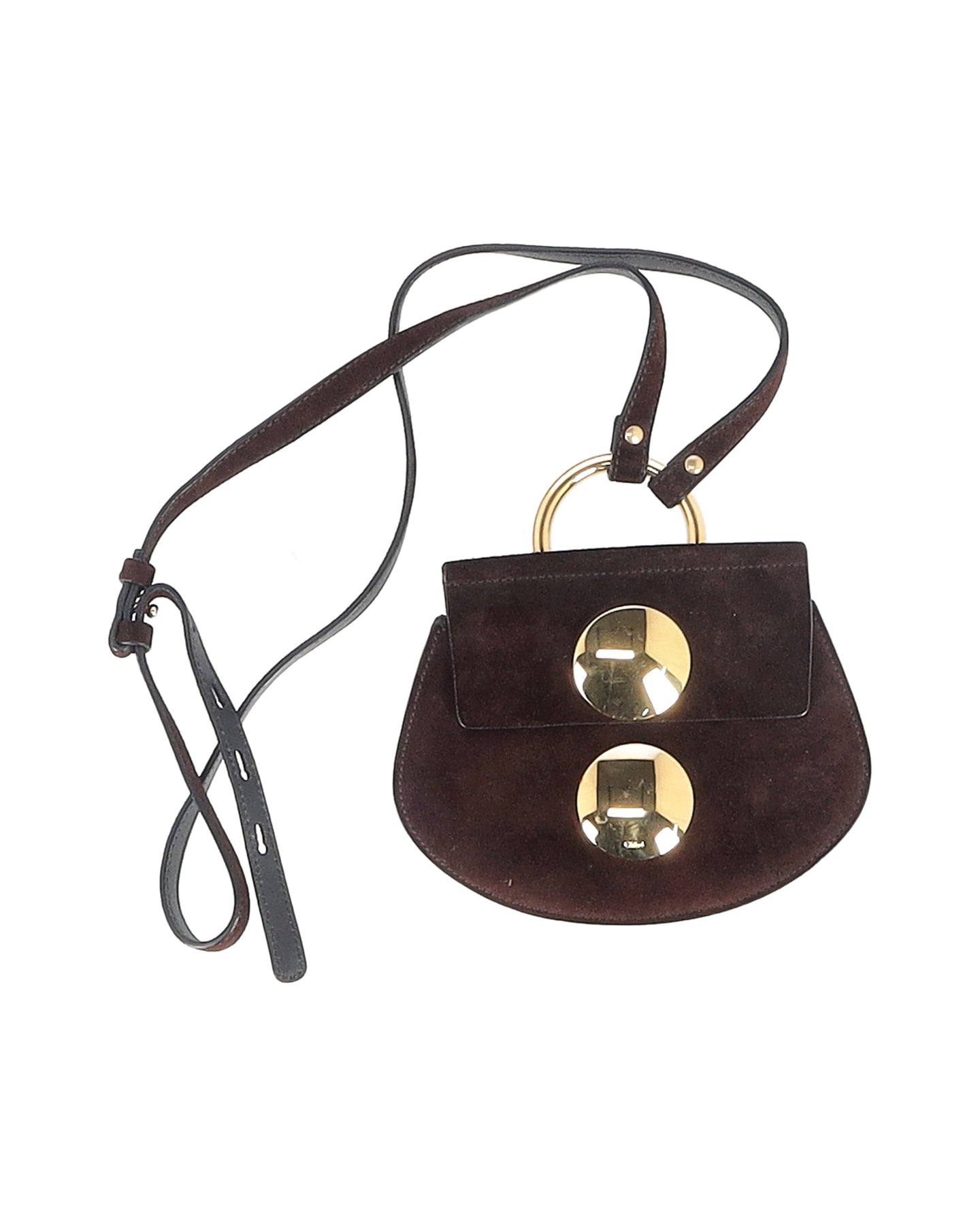 Chloé Mini Faye Shoulder Bag in Brown Suede