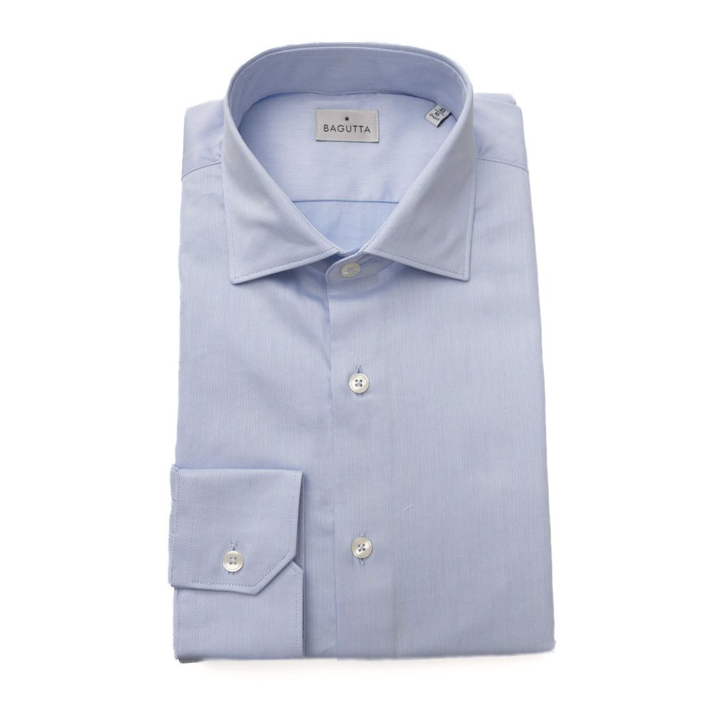 Bagutta blue Cotton Men's Shirt 7278762229820