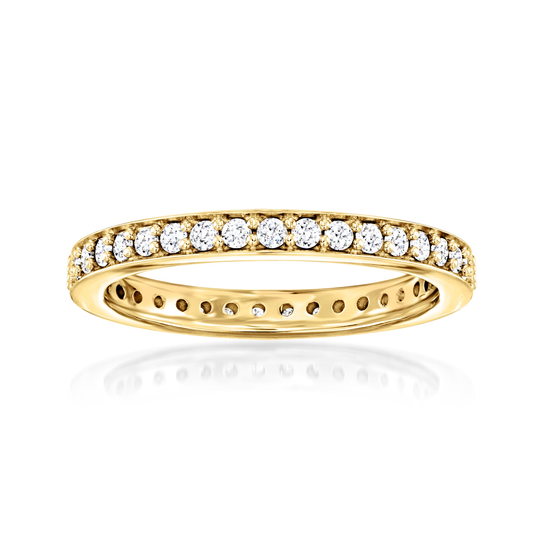 Ross-Simons Lab-Grown Diamond Eternity Band in 18kt Gold Over Sterling 7226163363900
