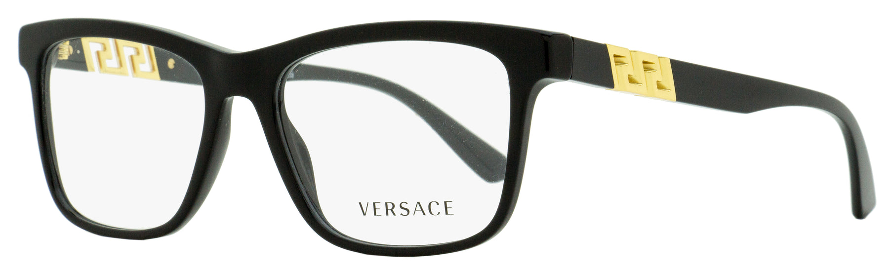 Versace Men's Rectangular Eyeglasses VE3319 GB1 Black/Gold 55mm
