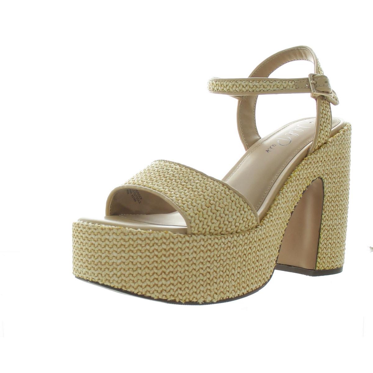 Vidaa Open Toe Raffia Ankle Strap