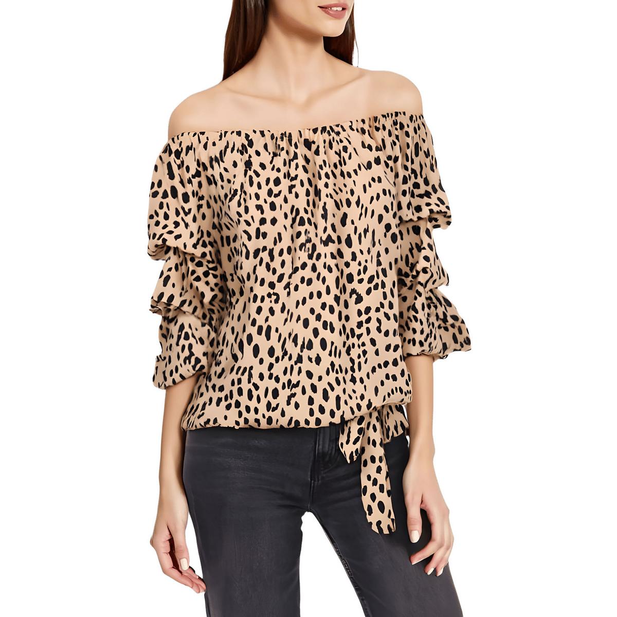 Printed Chiffon Off The Shoulder