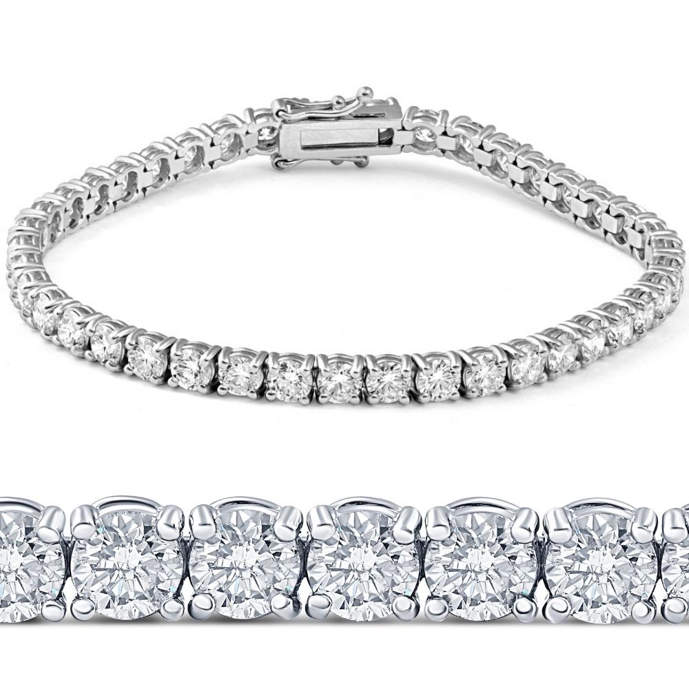 11ct Lab-Created Diamond Tennis Bracelet 14K White Gold 7